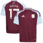 aston villa adidas home shirt 2024-25 – kids with malen 17 printing Collection - Aston Villa Official Store