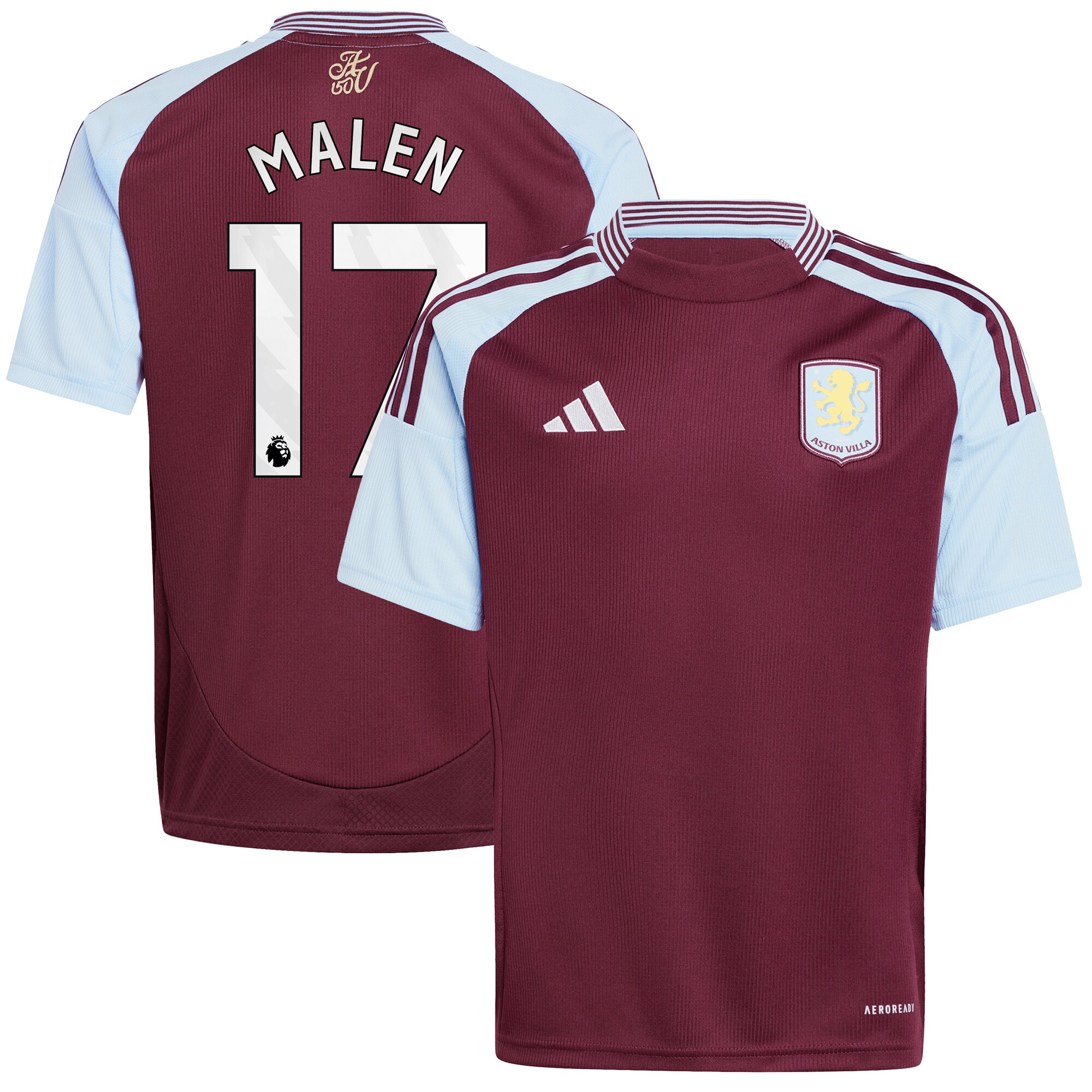 aston villa adidas home shirt 2024-25 – kids with malen 17 printing Collection - Aston Villa Official Store