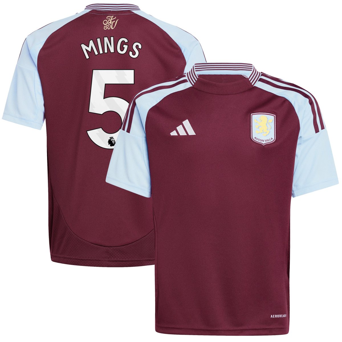 aston villa adidas home shirt 2024-25 – kids with mings 5 printing Collection - Aston Villa Official Store