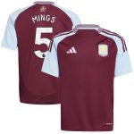 aston villa adidas home shirt 2024-25 – kids with mings 5 printing Collection - Aston Villa Official Store