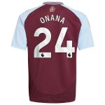 aston villa adidas home shirt 2024-25 – kids with onana 24 printing Collection - Aston Villa Official Store