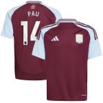 aston villa adidas home shirt 2024-25 – kids with pau 14 printing Collection - Aston Villa Official Store