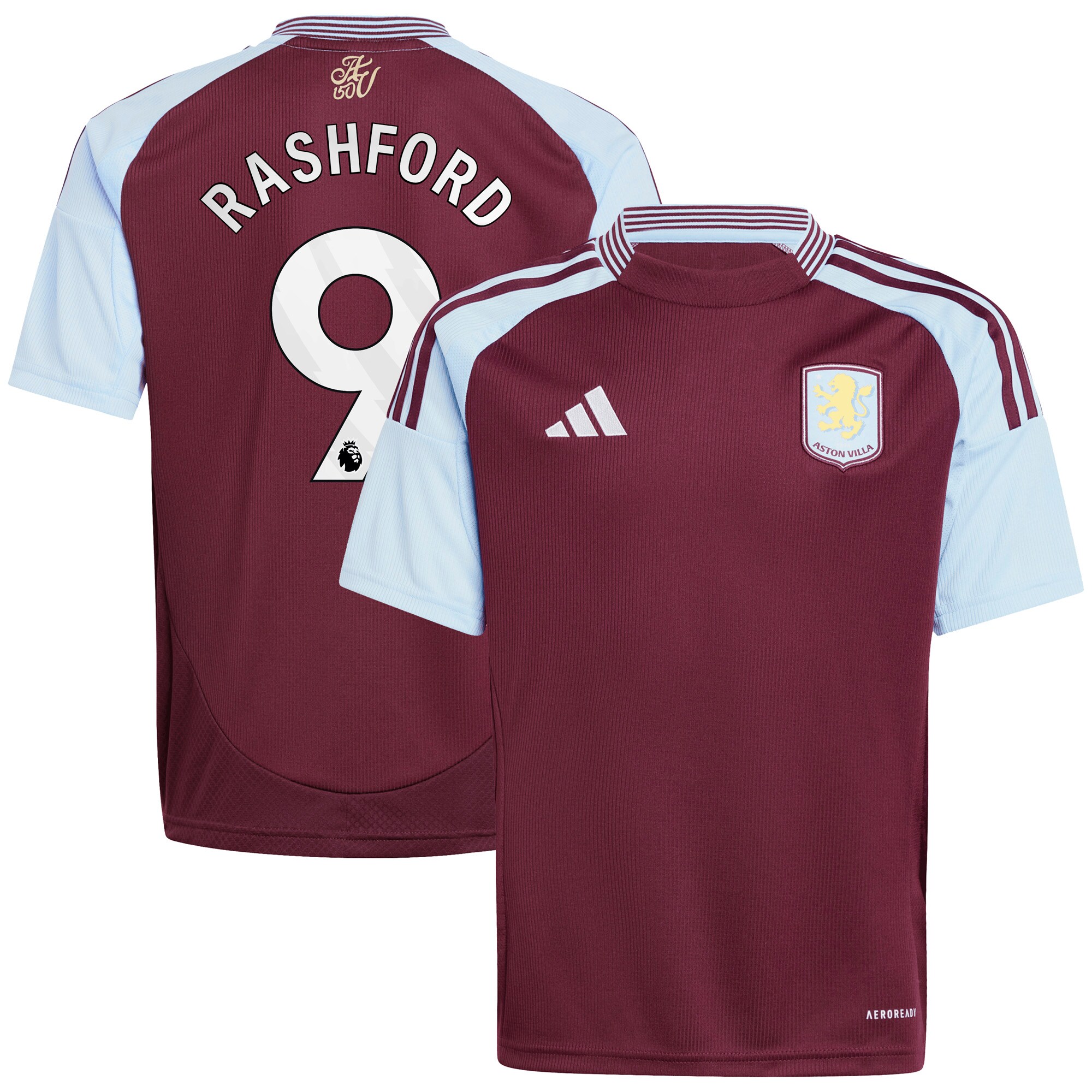 aston villa adidas home shirt 2024-25 – kids with rashford 9 printing Collection - Aston Villa Official Store