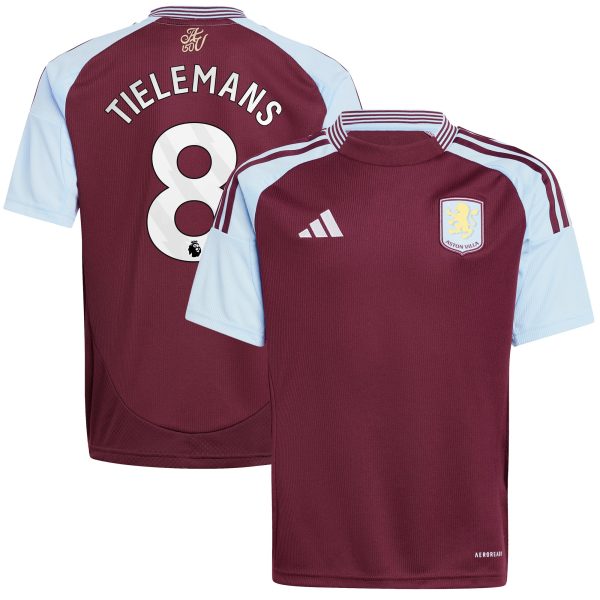 aston villa adidas home shirt 2024-25 – kids with tielemans 8 printing Collection - Aston Villa Official Store