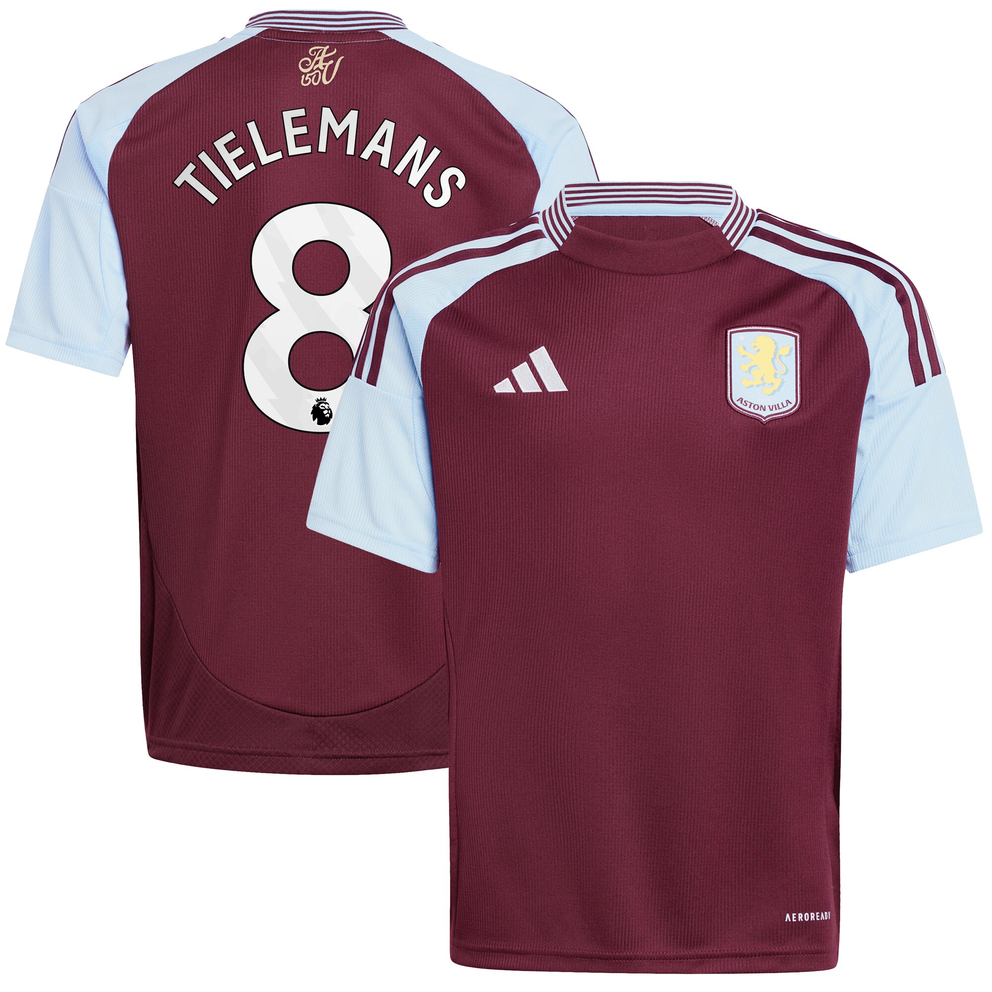 aston villa adidas home shirt 2024-25 – kids with tielemans 8 printing Collection - Aston Villa Official Store