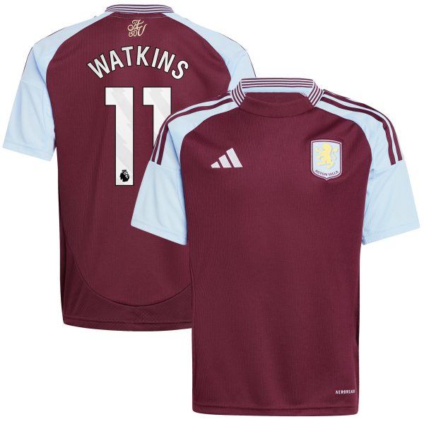 aston villa adidas home shirt 2024-25 – kids with watkins 11 printing Collection - Aston Villa Official Store