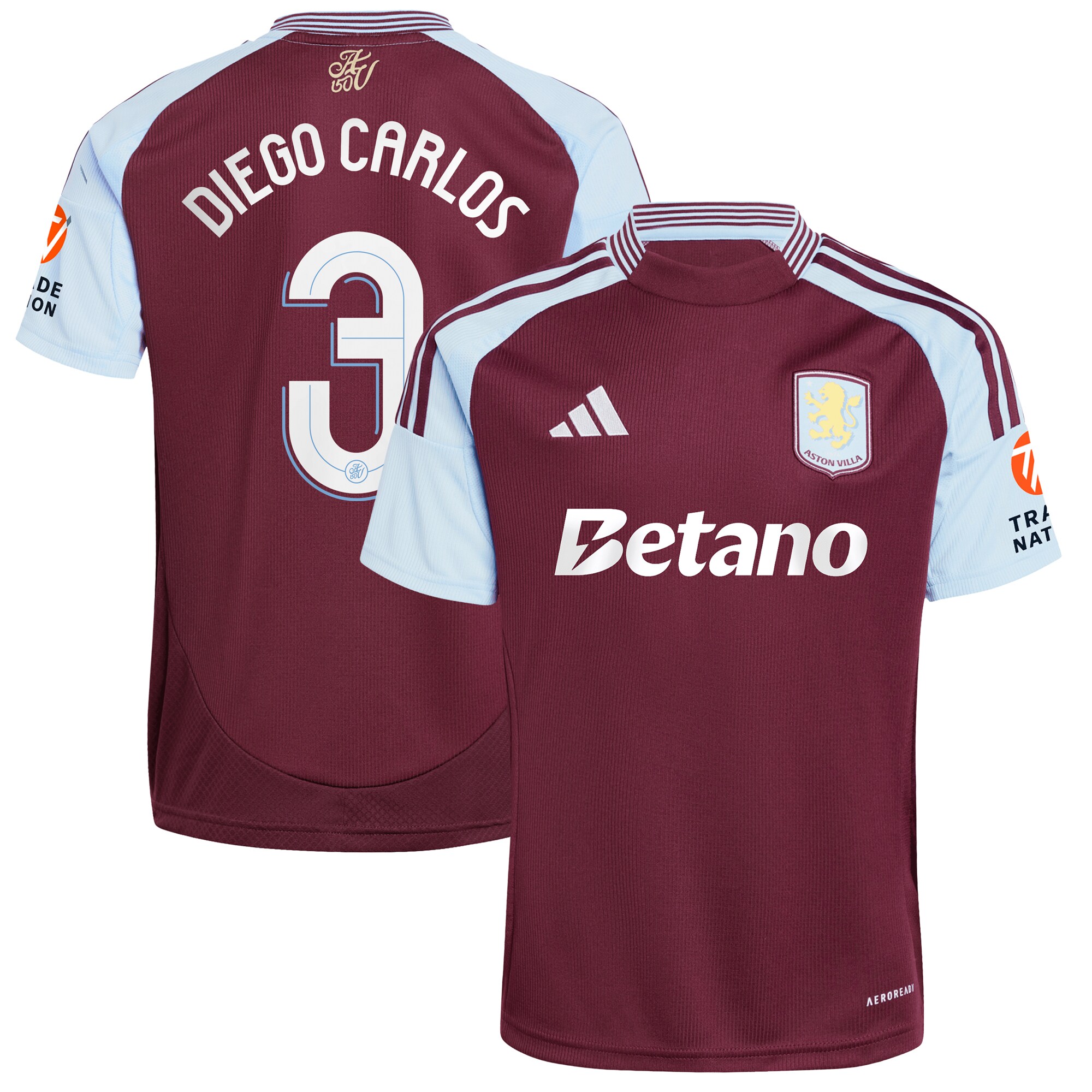 aston villa adidas home shirt 2024-25 with diego carlos 3 cup printing Collection - Aston Villa Official Store