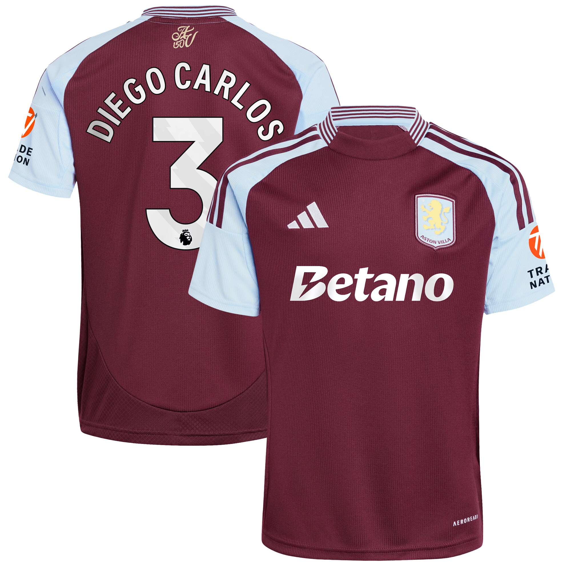 aston villa adidas home shirt 2024-25 with diego carlos 3 printing Collection - Aston Villa Official Store