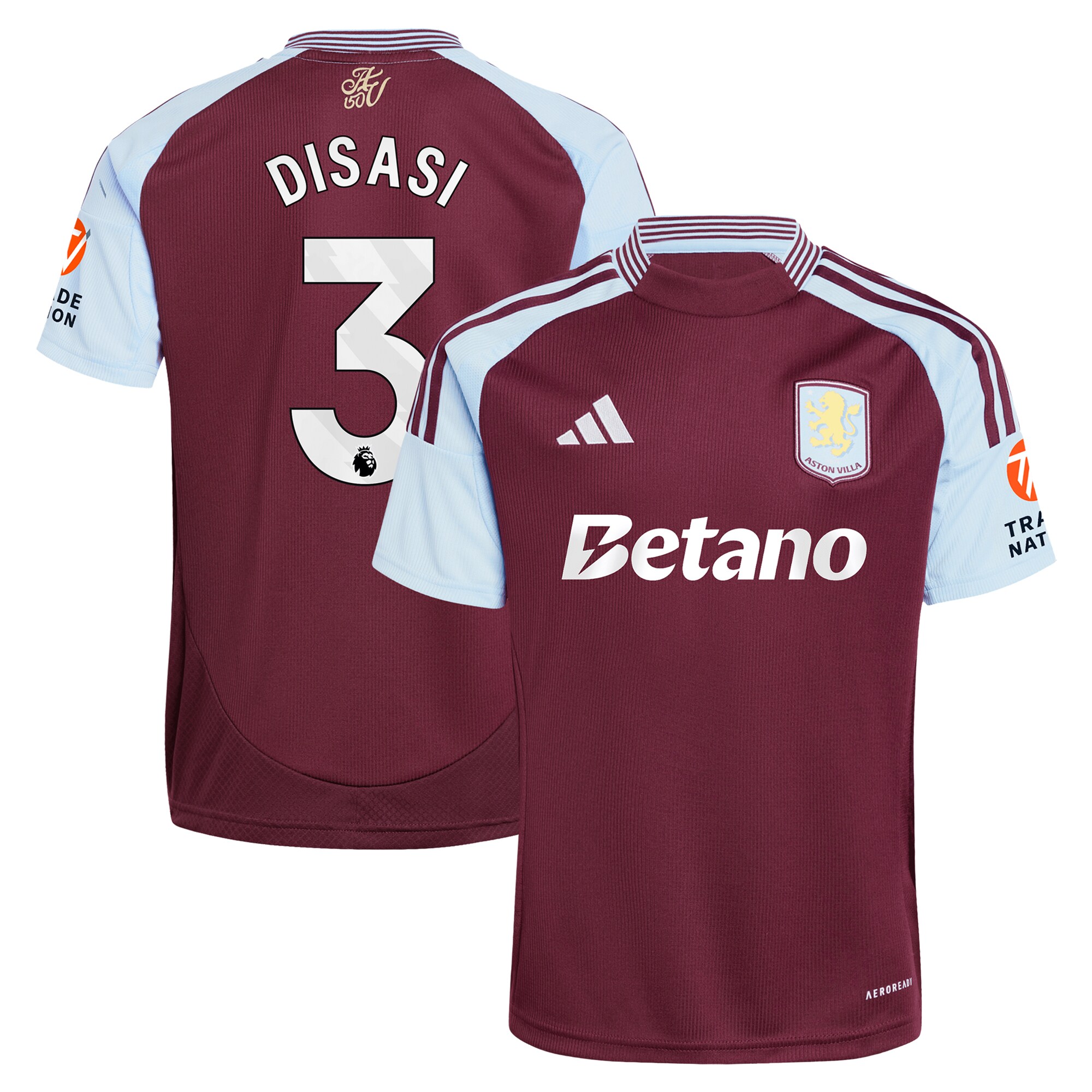 aston villa adidas home shirt 2024-25 with disasi 3 printing Collection - Aston Villa Official Store