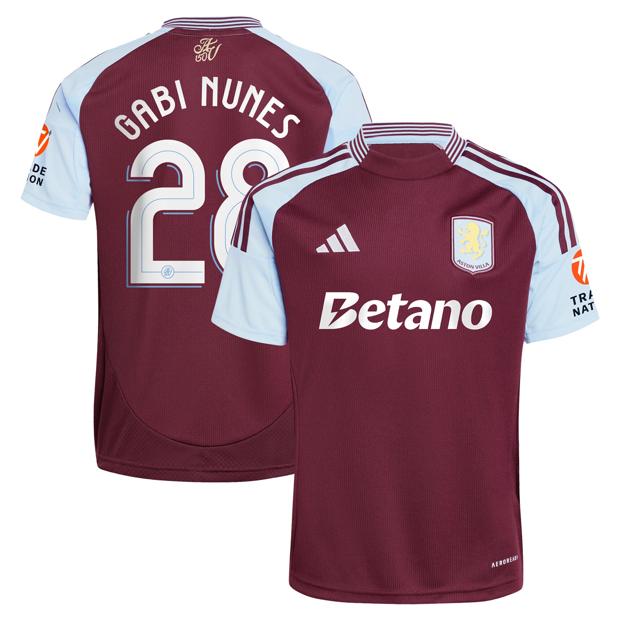 aston villa adidas home shirt 2024-25 with gabi nunes 28 cup printing Collection - Aston Villa Official Store