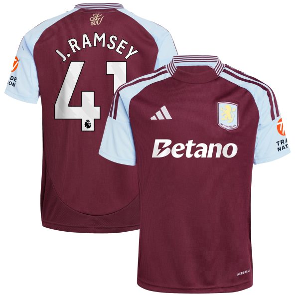 aston villa adidas home shirt 2024-25 with j. ramsey 41 printing Collection - Aston Villa Official Store