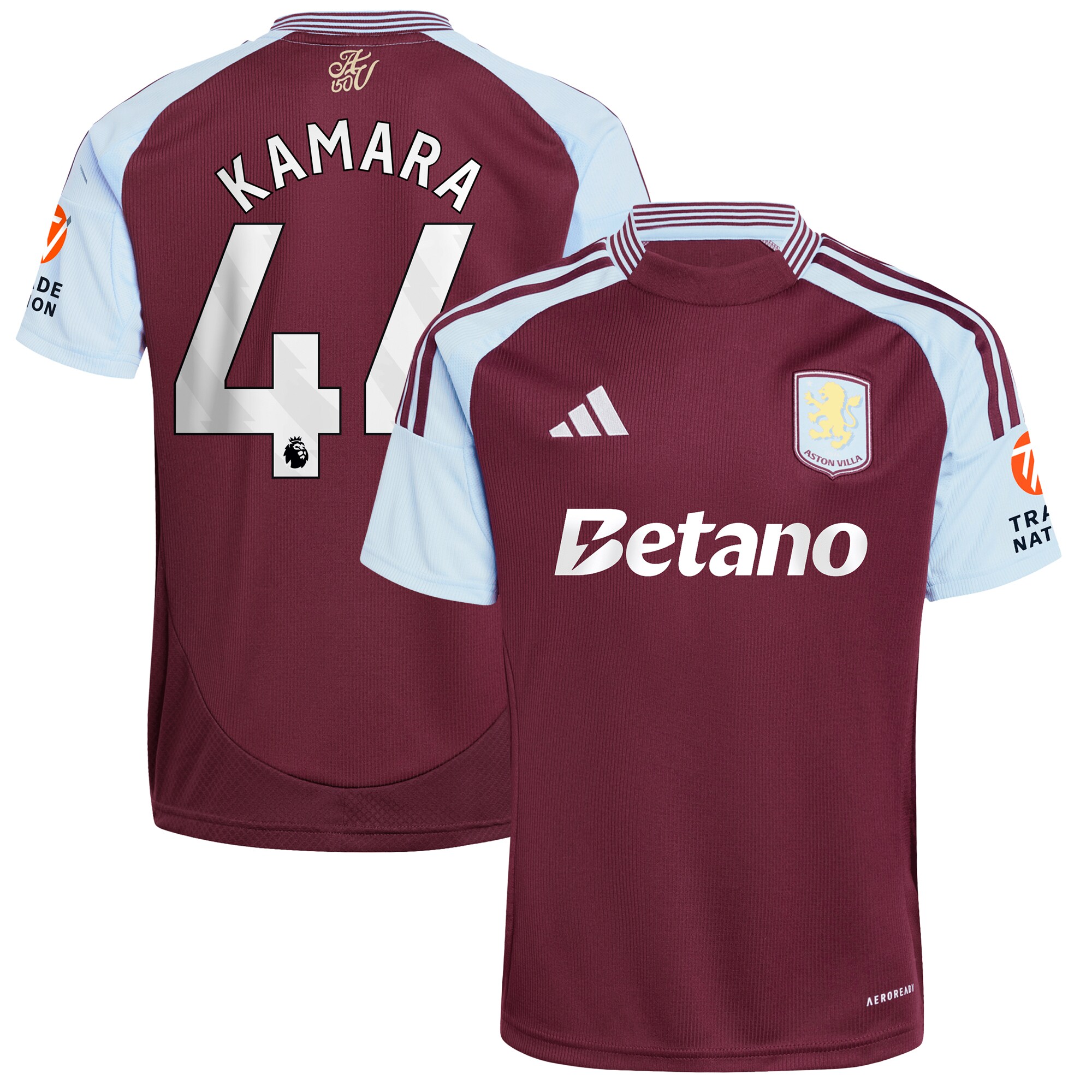 aston villa adidas home shirt 2024-25 with kamara 44 printing Collection - Aston Villa Official Store