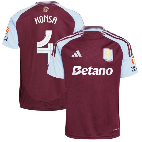aston villa adidas home shirt 2024-25 with konsa 4 cup printing Collection - Aston Villa Official Store
