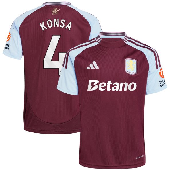 aston villa adidas home shirt 2024-25 with konsa 4 printing Collection - Aston Villa Official Store