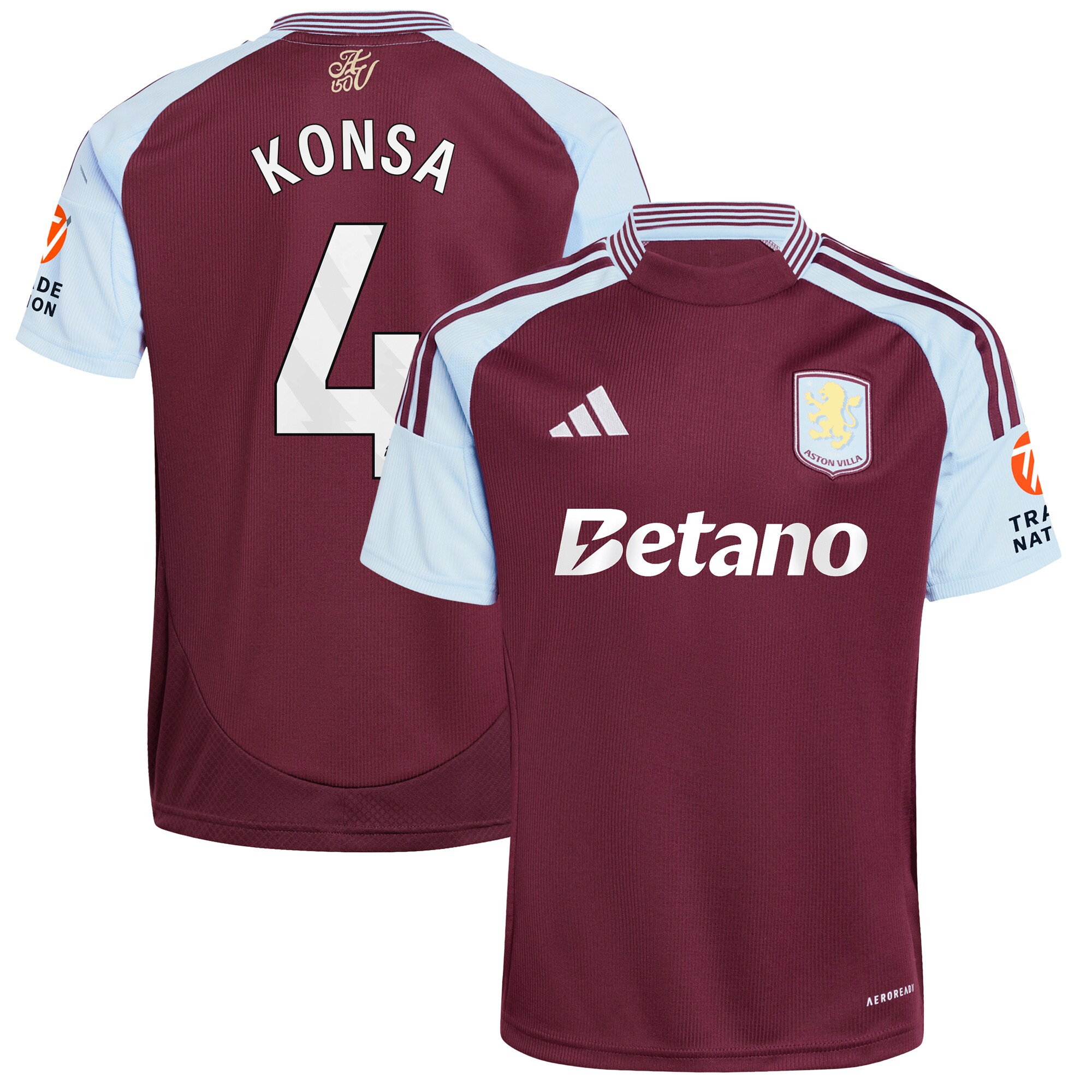 aston villa adidas home shirt 2024-25 with konsa 4 printing Collection - Aston Villa Official Store