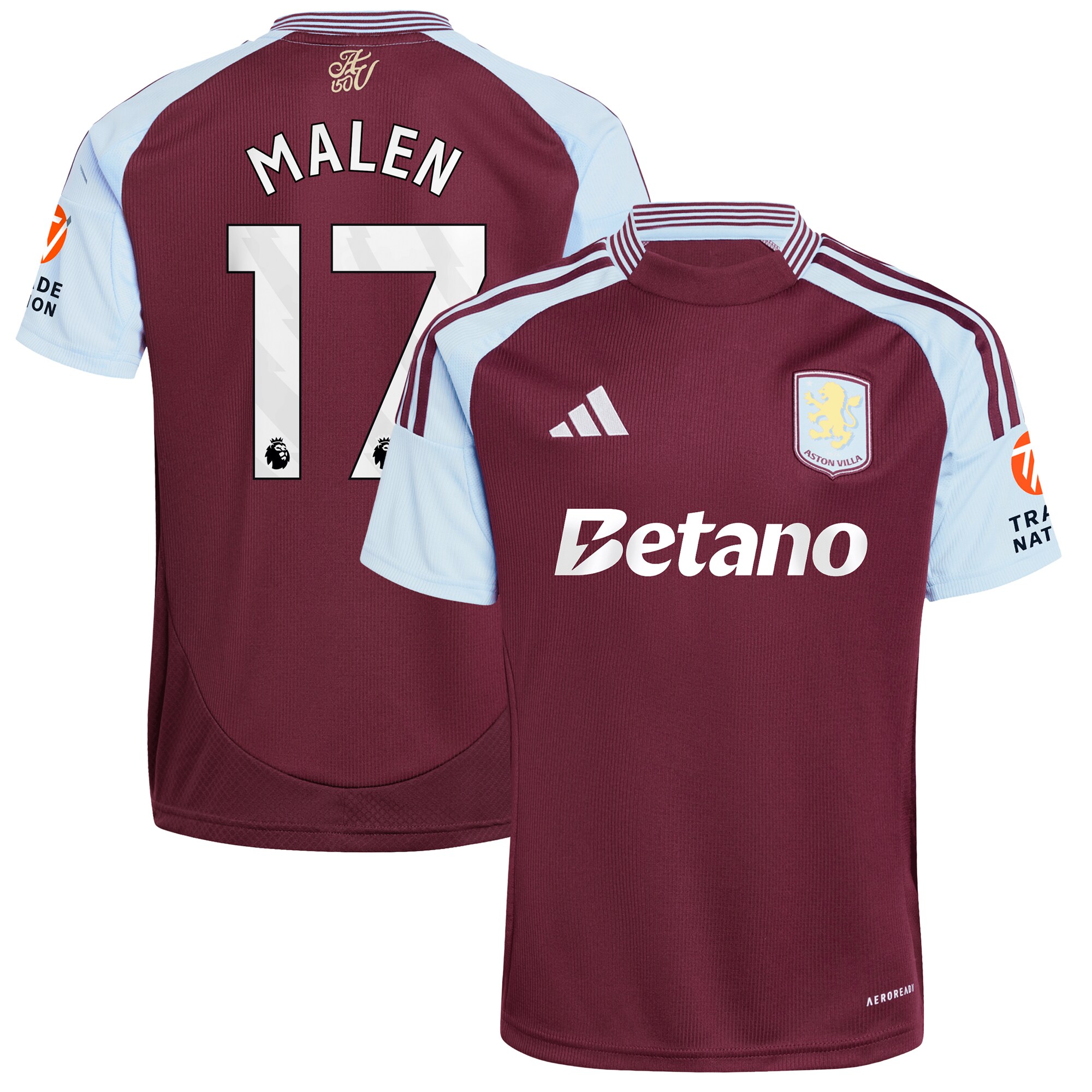 aston villa adidas home shirt 2024-25 with malen 17 printing Collection - Aston Villa Official Store