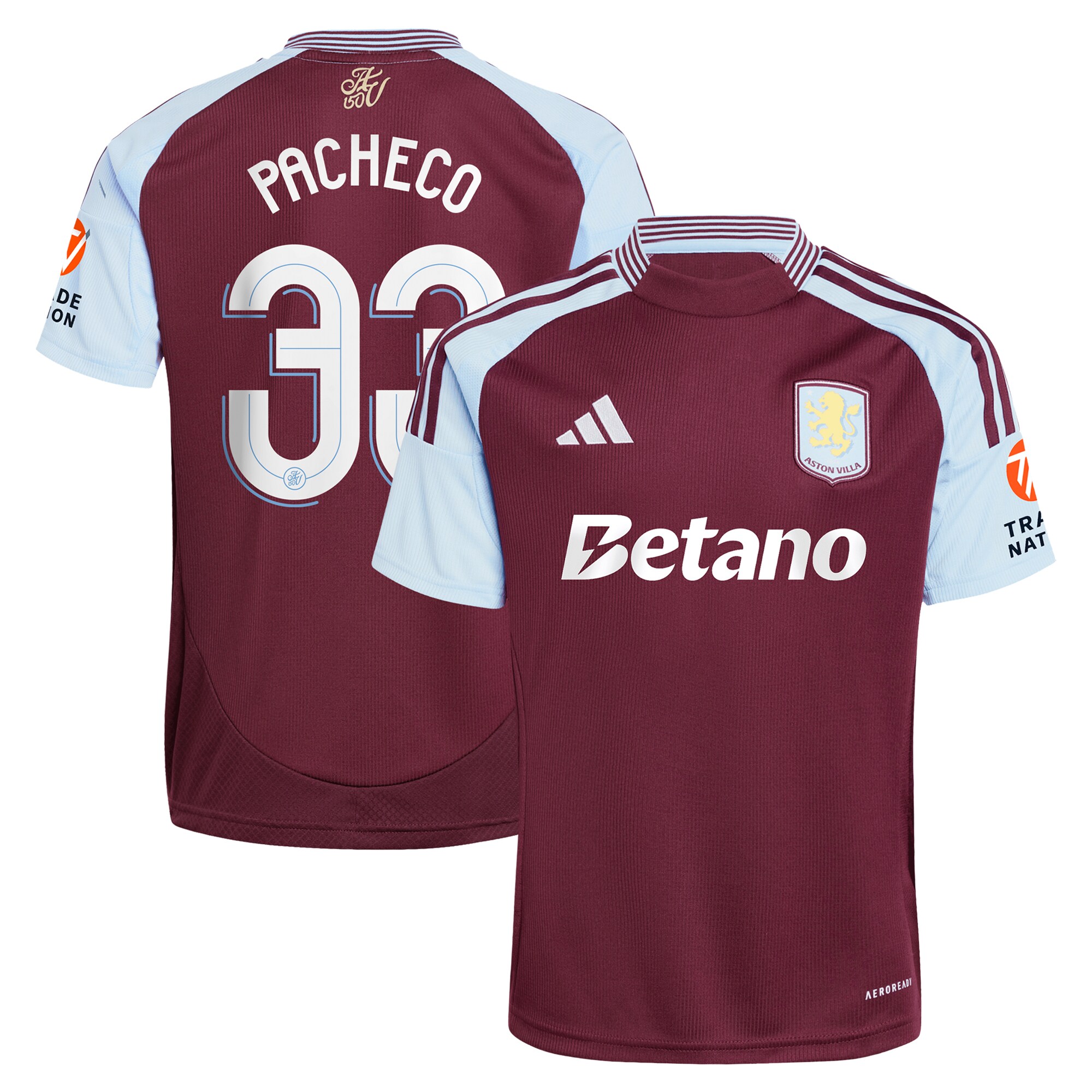 aston villa adidas home shirt 2024-25 with pacheco 33 cup printing Collection - Aston Villa Official Store