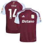 aston villa adidas home shirt 2024-25 with pau 14 printing Collection - Aston Villa Official Store