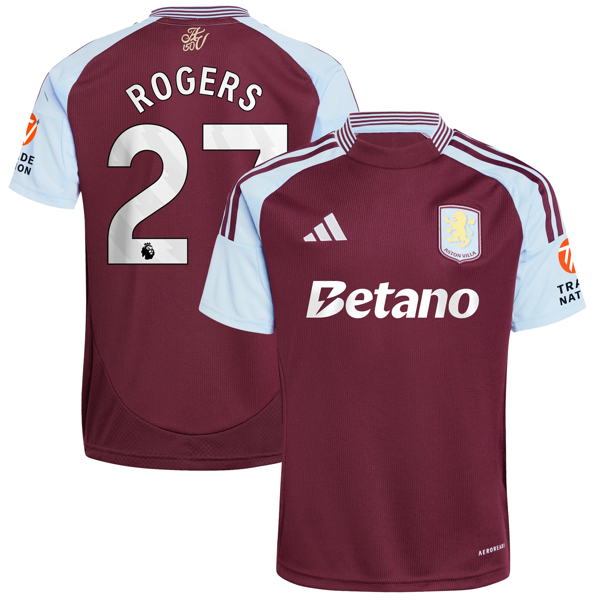 aston villa adidas home shirt 2024-25 with rogers 27 printing Collection - Aston Villa Official Store
