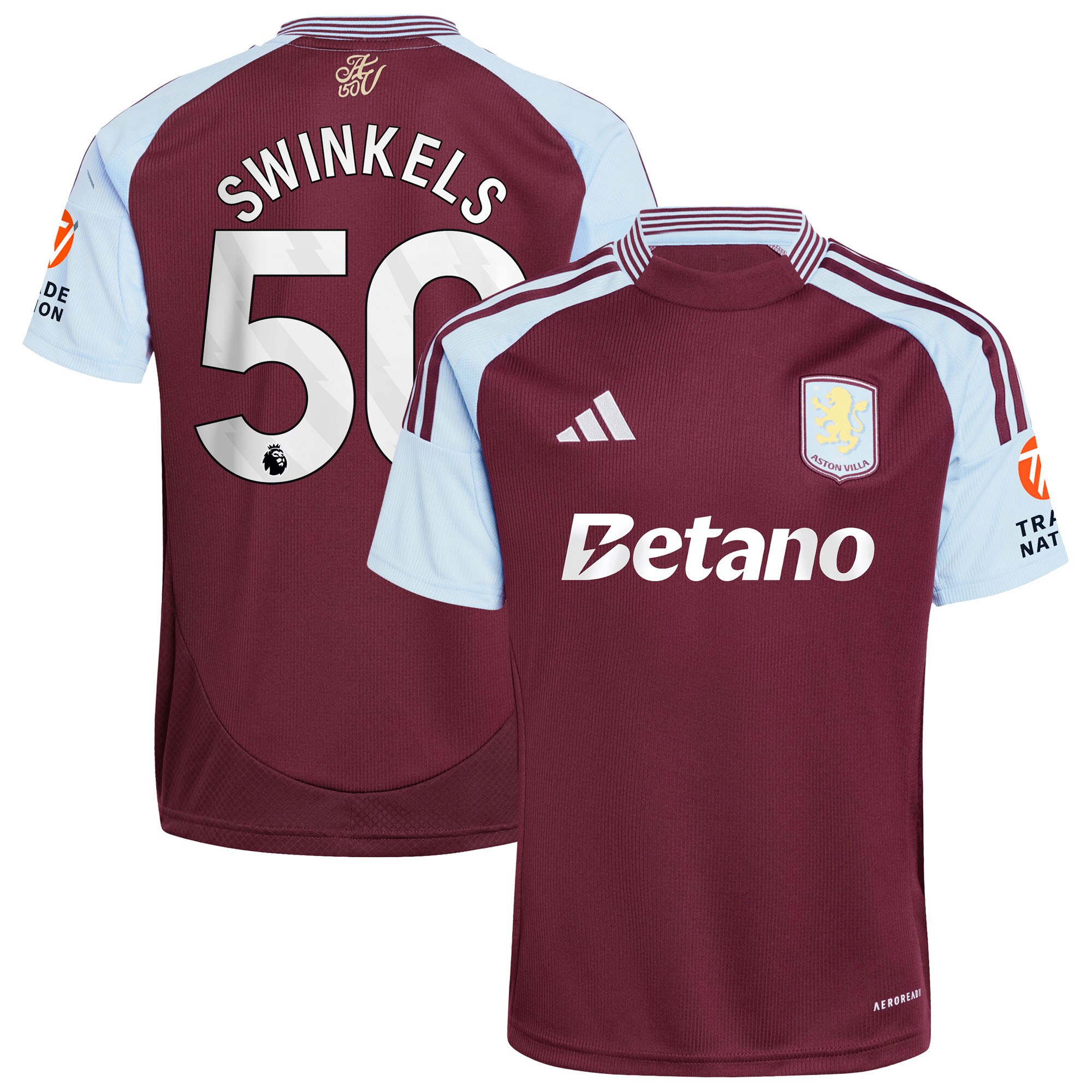 aston villa adidas home shirt 2024-25 with swinkels 50 printing Collection - Aston Villa Official Store