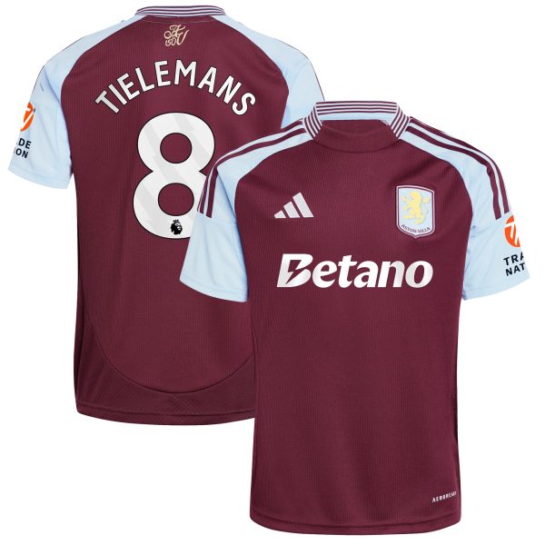 aston villa adidas home shirt 2024-25 with tielemans 8 printing Collection - Aston Villa Official Store
