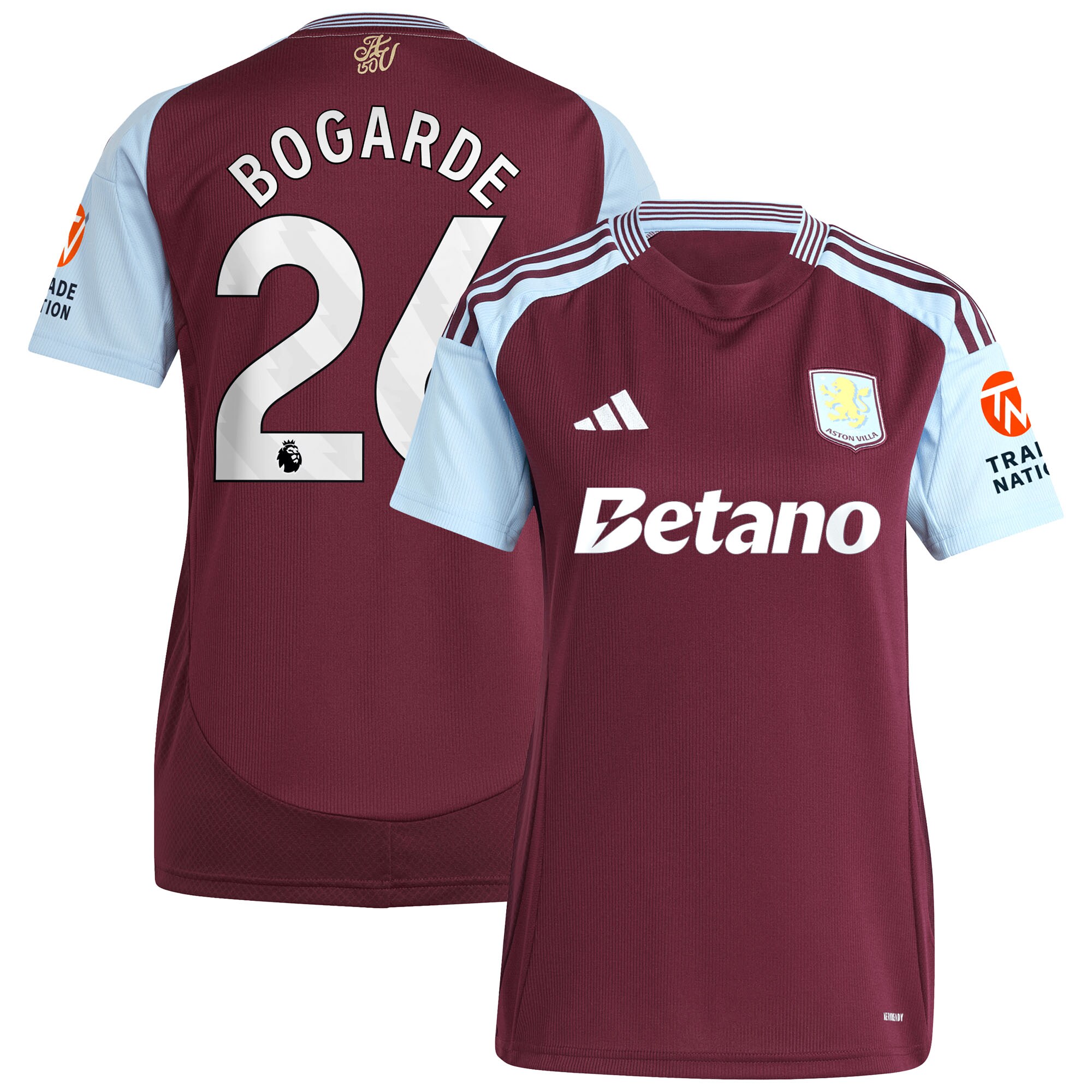 aston villa adidas home shirt 2024-25 – womens with bogarde 26 printing Collection - Aston Villa Official Store