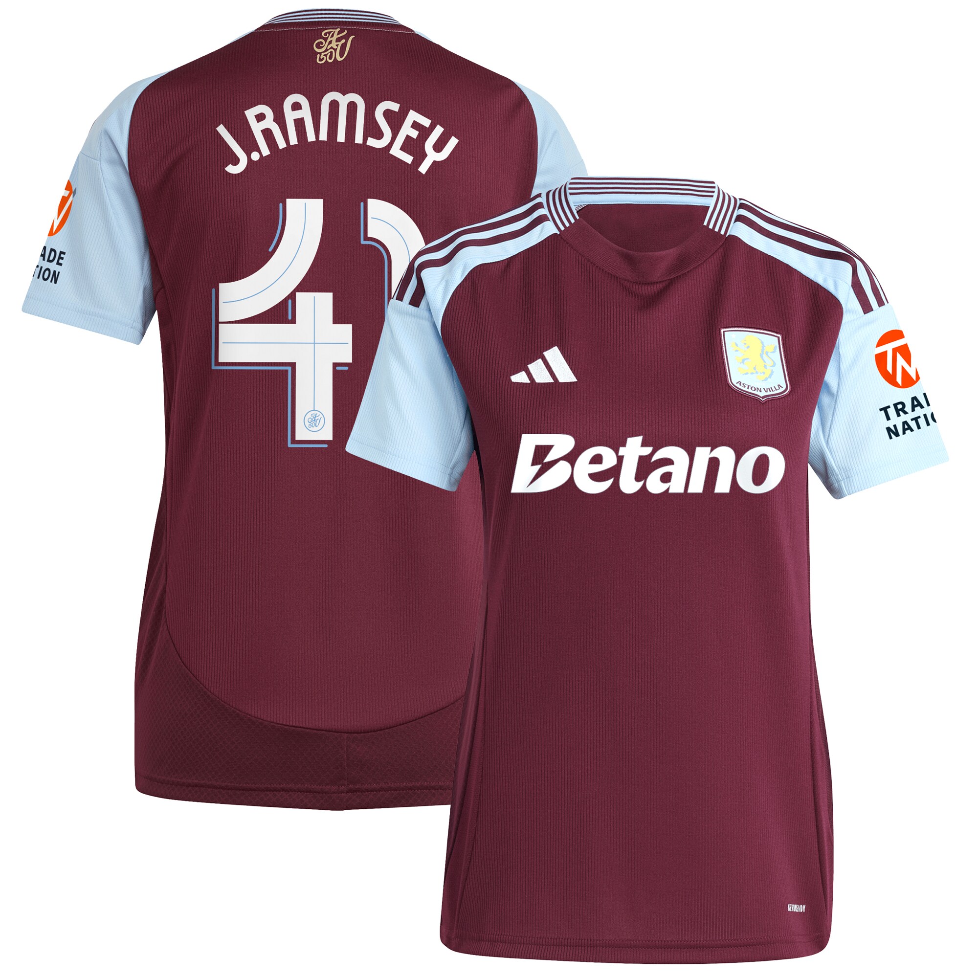 aston villa adidas home shirt 2024-25 – womens with j. ramsey 41 cup printing Collection - Aston Villa Official Store