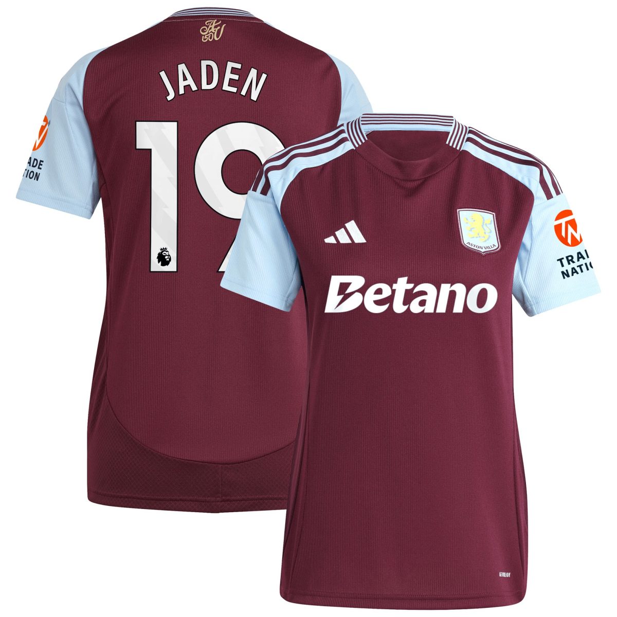 aston villa adidas home shirt 2024-25 – womens with jaden 19 printing Collection - Aston Villa Official Store