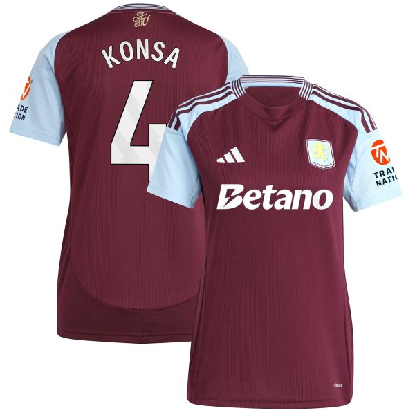aston villa adidas home shirt 2024-25 – womens with konsa 4 printing Collection - Aston Villa Official Store