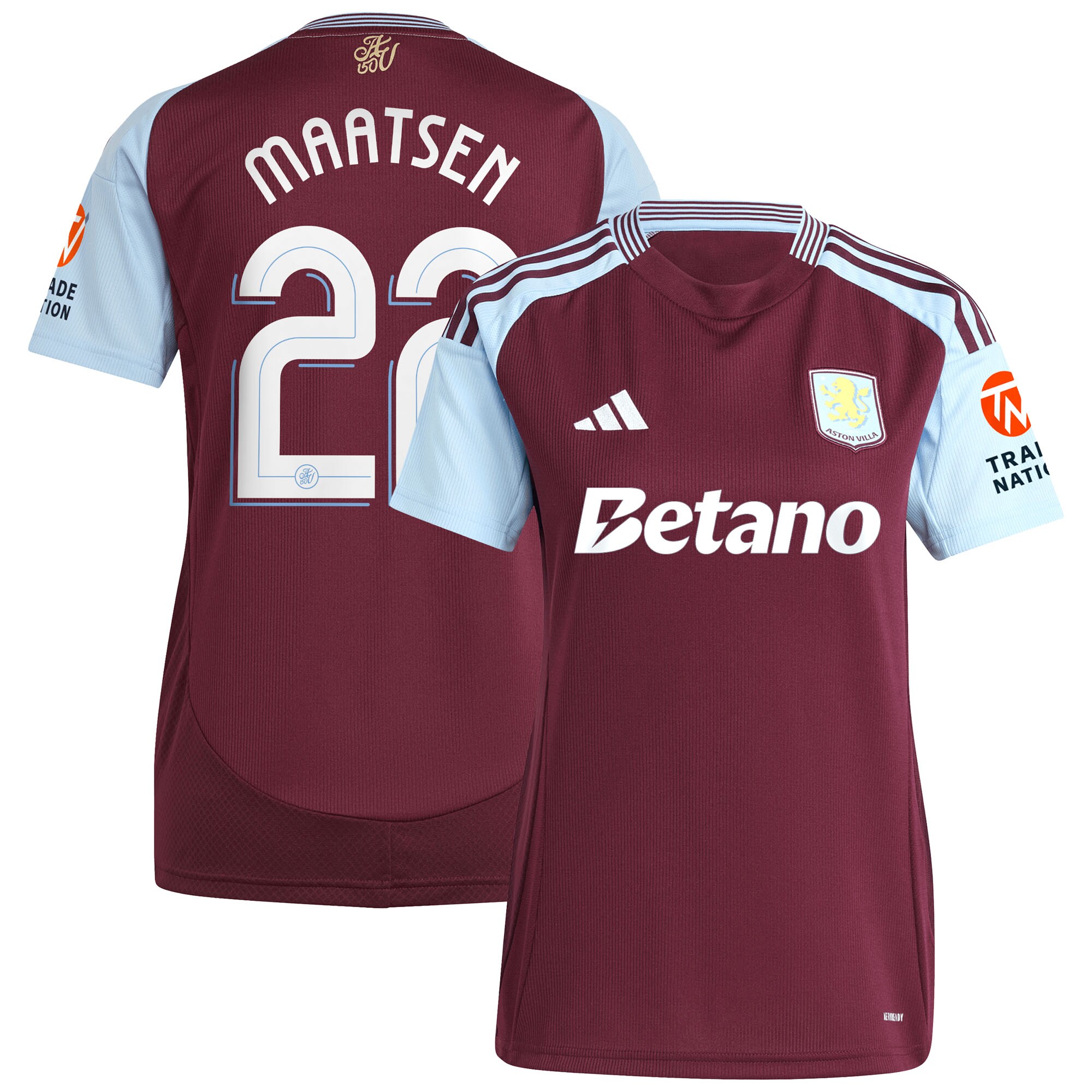 aston villa adidas home shirt 2024-25 – womens with maatsen 22 cup printing Collection - Aston Villa Official Store