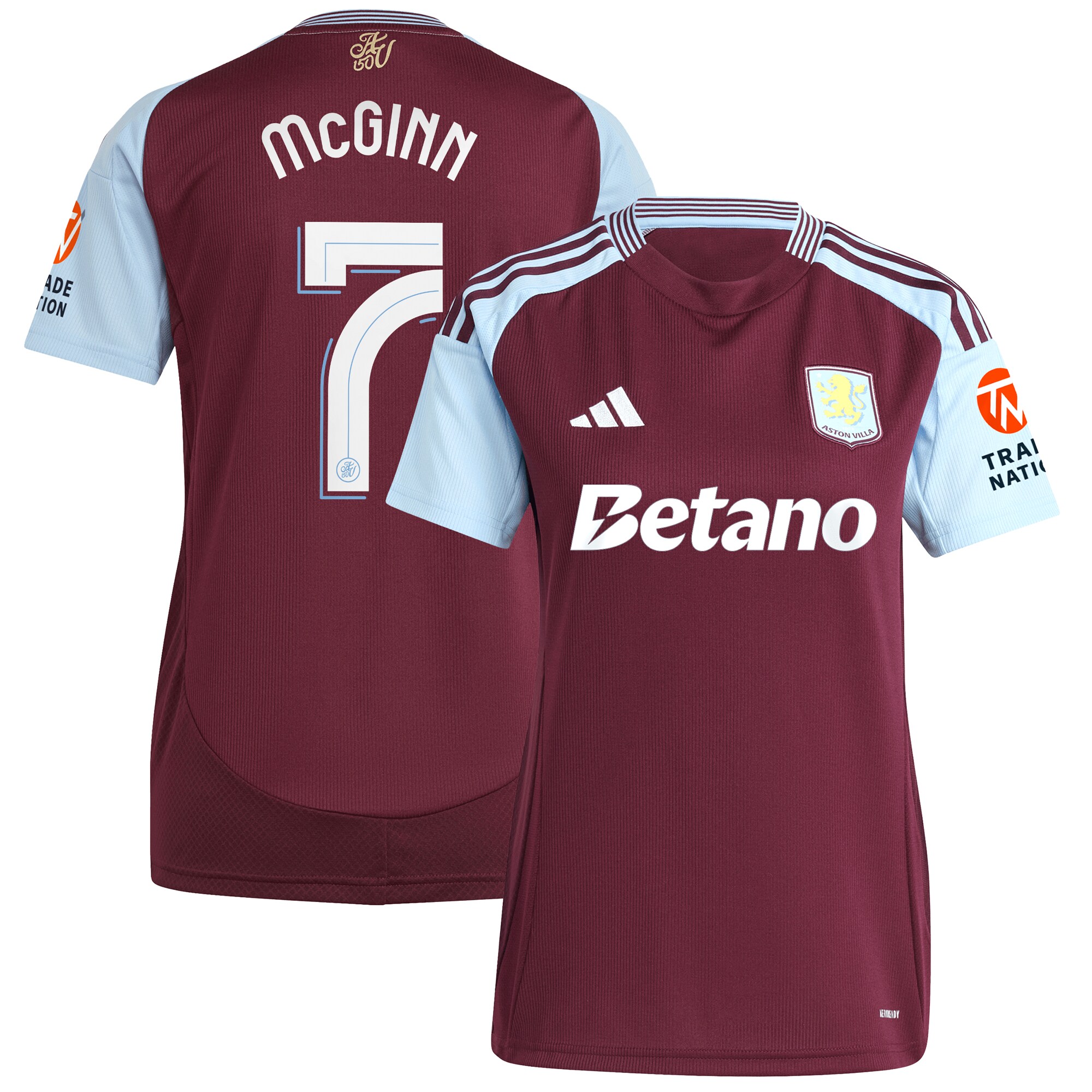 aston villa adidas home shirt 2024-25 – womens with mcginn 7 cup printing Collection - Aston Villa Official Store