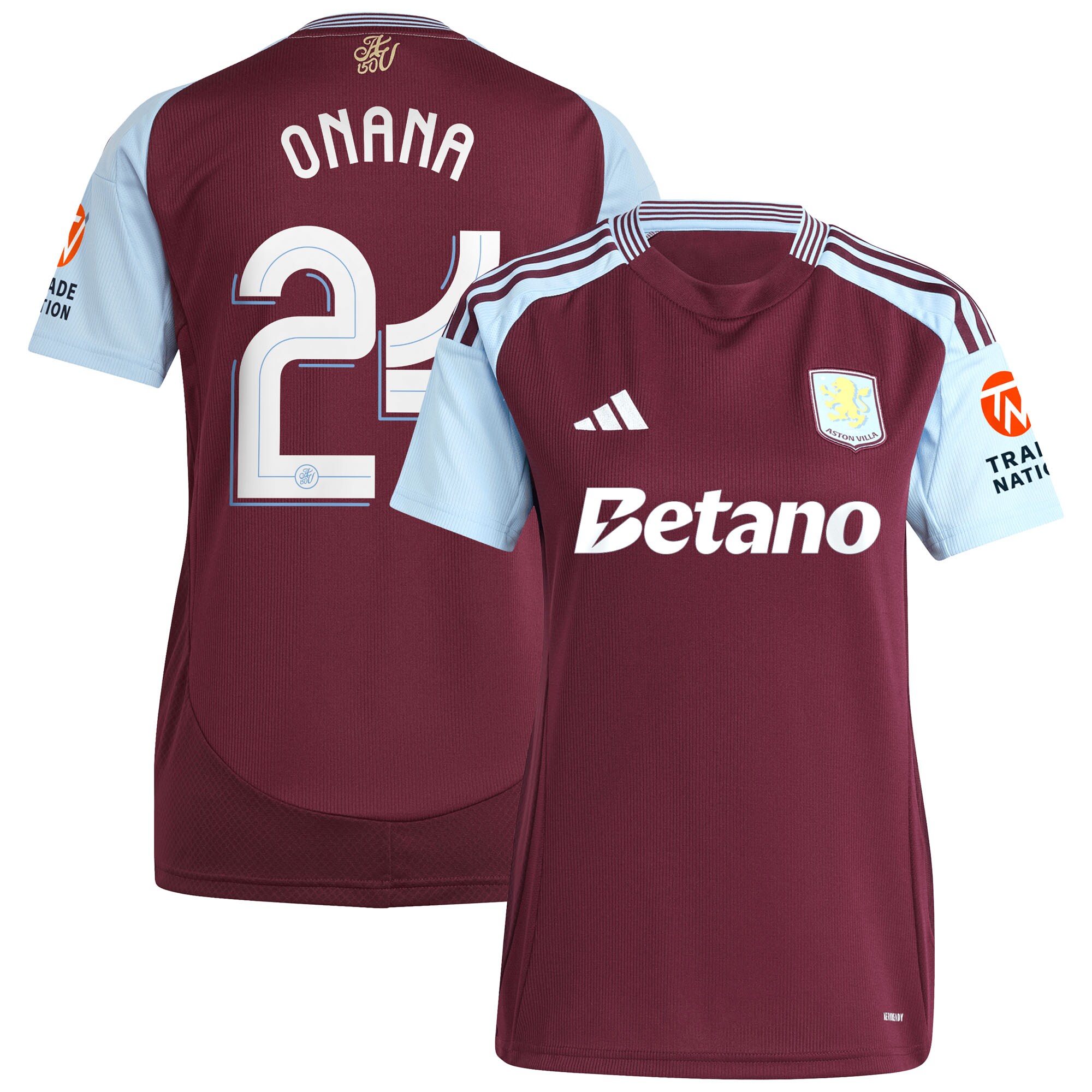 aston villa adidas home shirt 2024-25 – womens with onana 24 cup printing Collection - Aston Villa Official Store