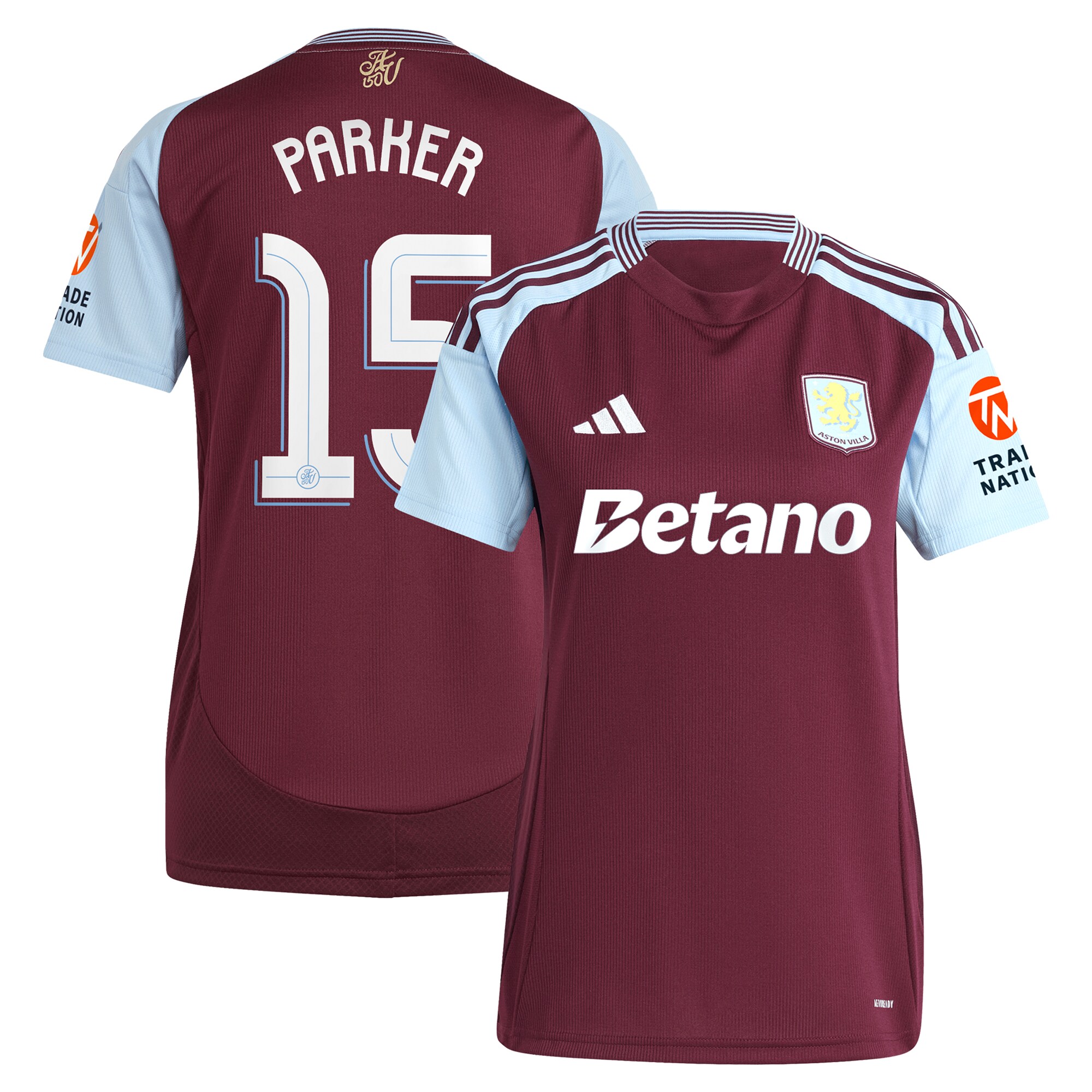 aston villa adidas home shirt 2024-25 – womens with parker 15 cup printing Collection - Aston Villa Official Store