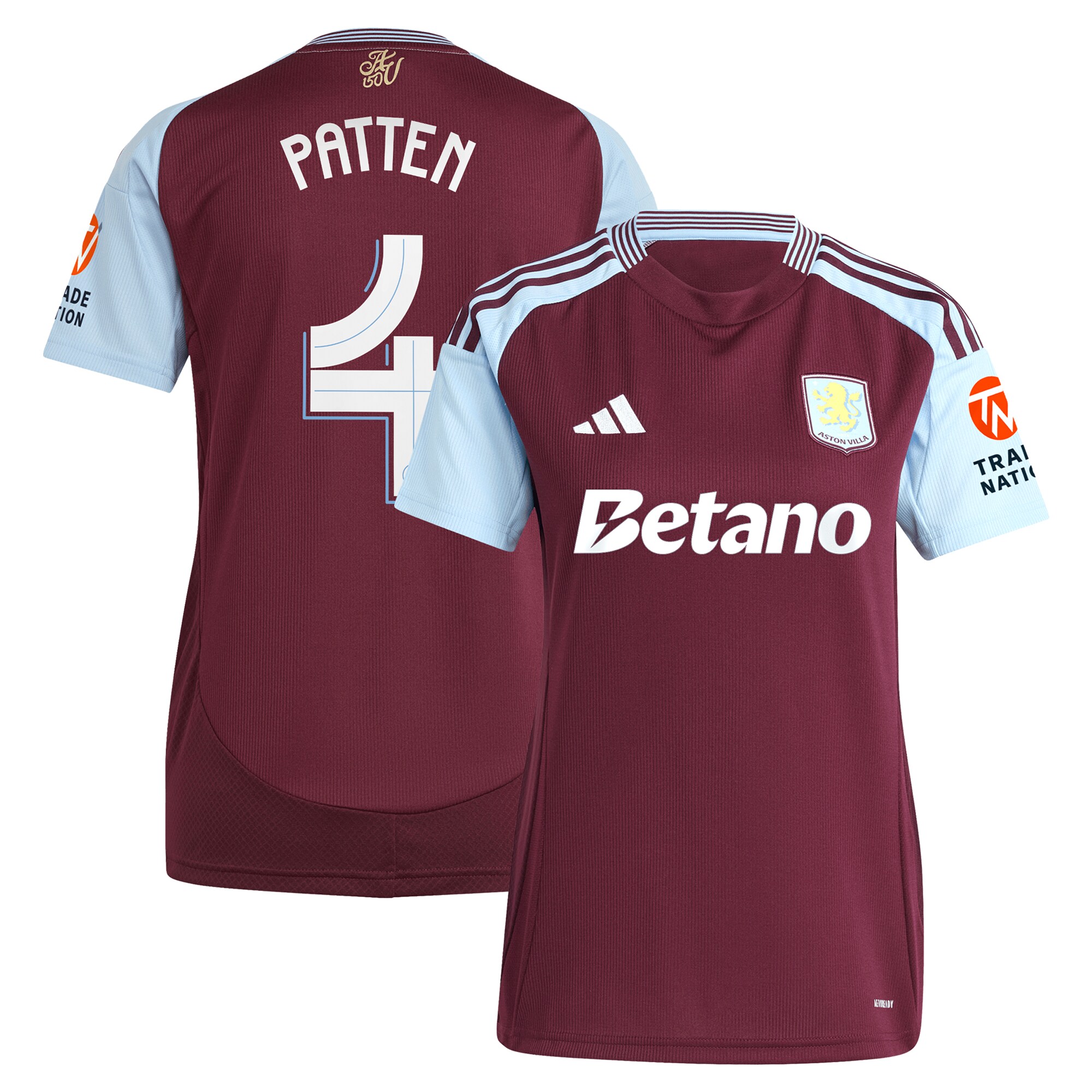 aston villa adidas home shirt 2024-25 – womens with patten 4 cup printing Collection - Aston Villa Official Store