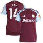 aston villa adidas home shirt 2024-25 – womens with pau 14 printing Collection - Aston Villa Official Store