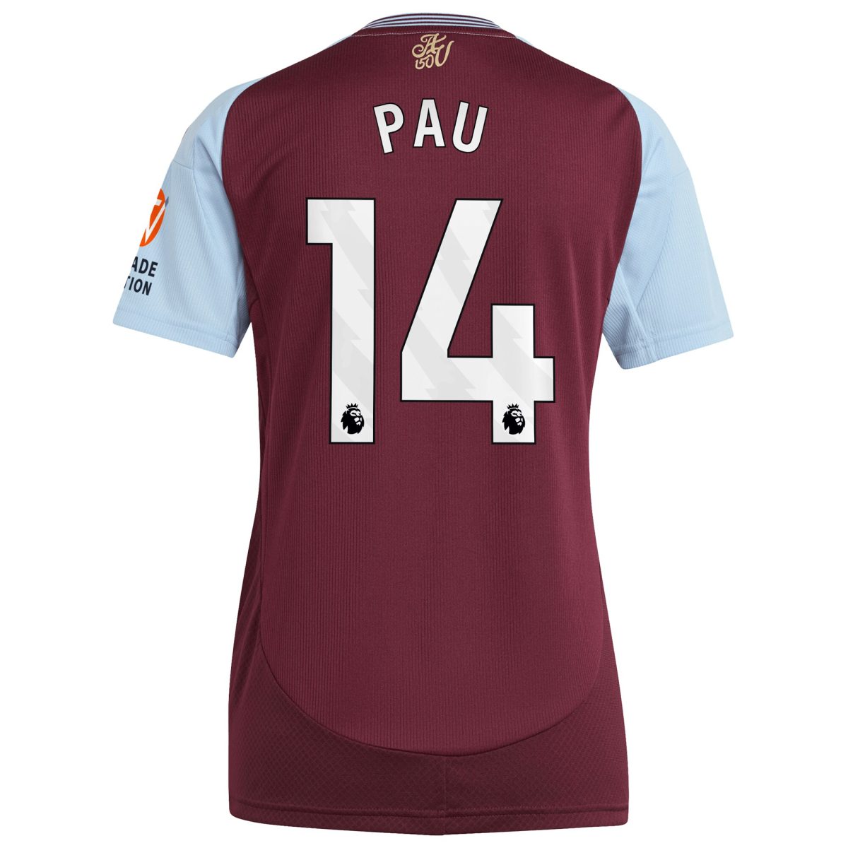 aston villa adidas home shirt 2024-25 – womens with pau 14 printing Collection - Aston Villa Official Store