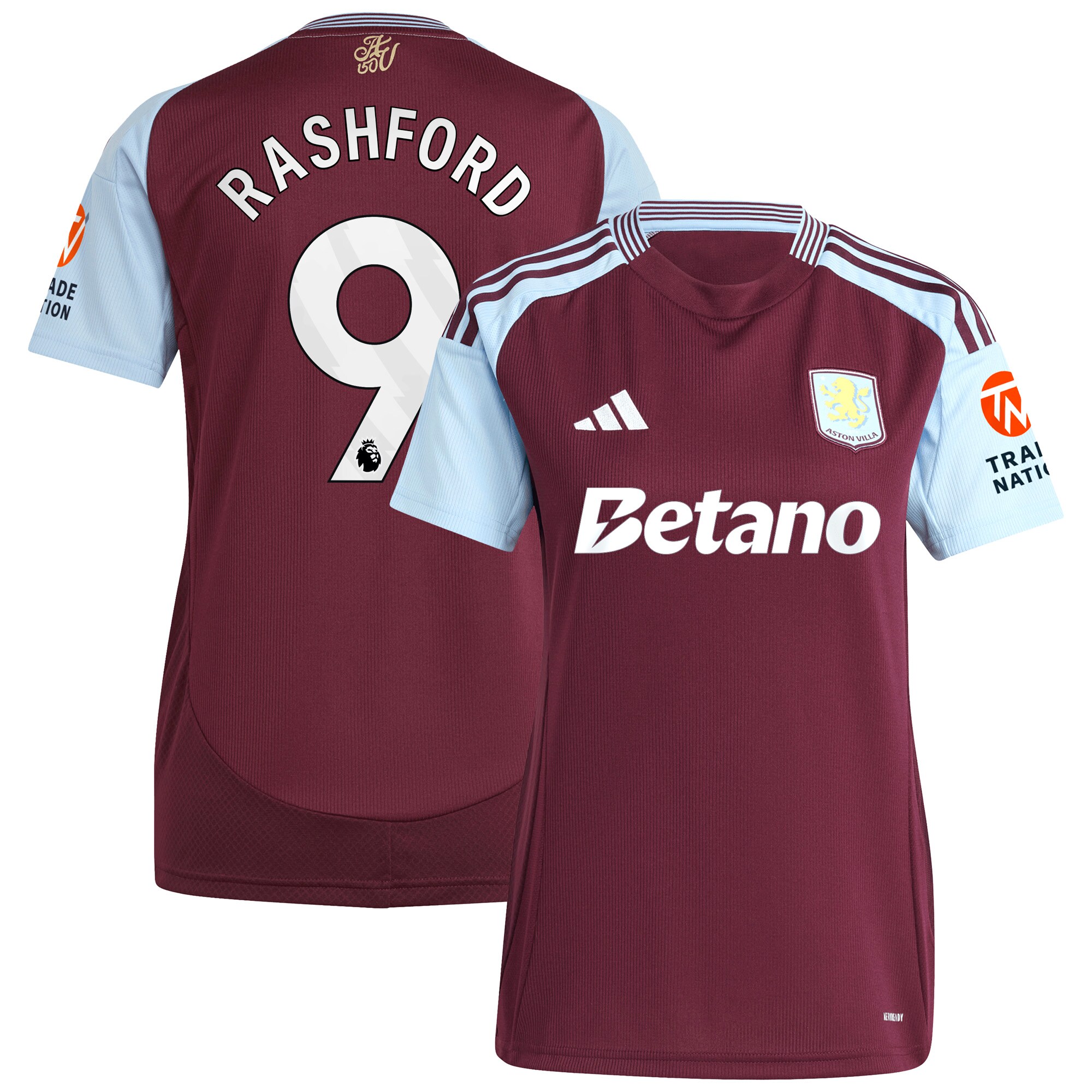 aston villa adidas home shirt 2024-25 – womens with rashford 9 printing Collection - Aston Villa Official Store