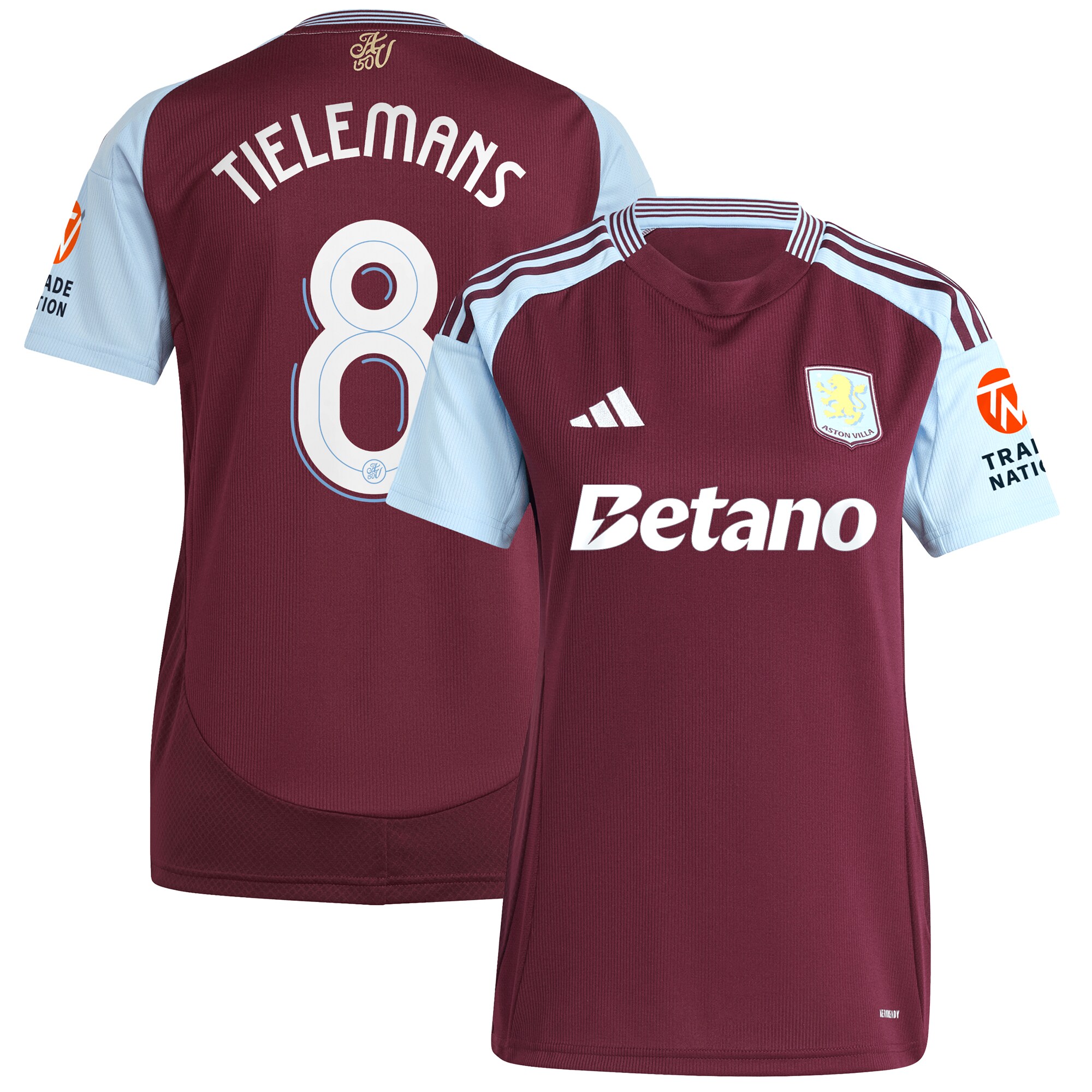 aston villa adidas home shirt 2024-25 – womens with tielemans 8 cup printing Collection - Aston Villa Official Store