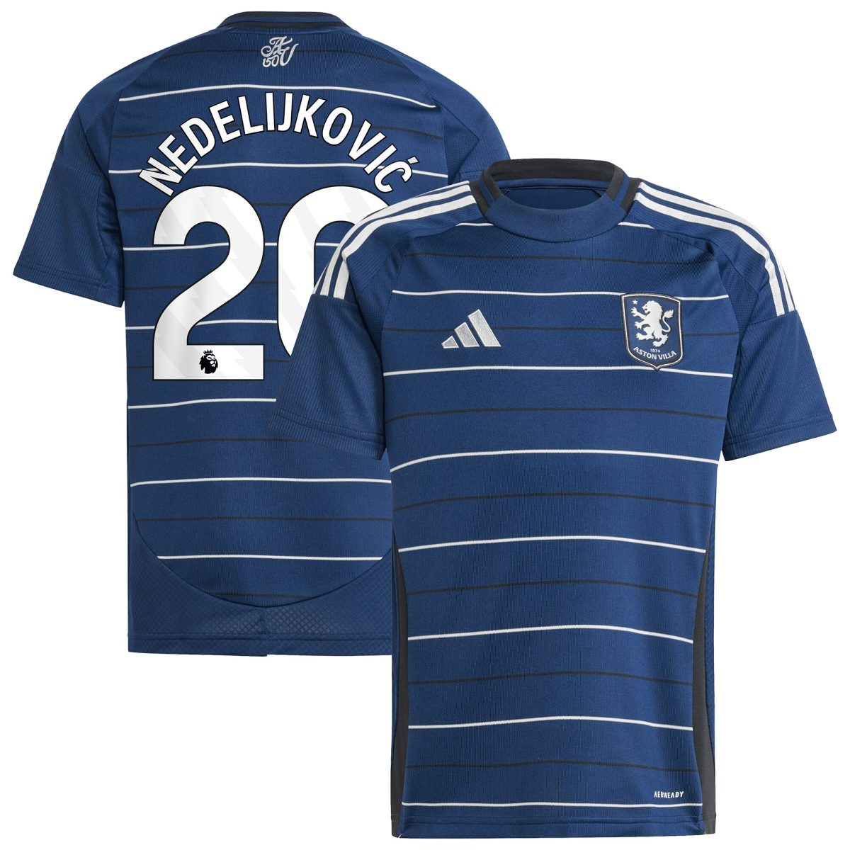 aston villa adidas third shirt 2024-25 – kids with nedeljković 20 printing Collection - Aston Villa Official Store