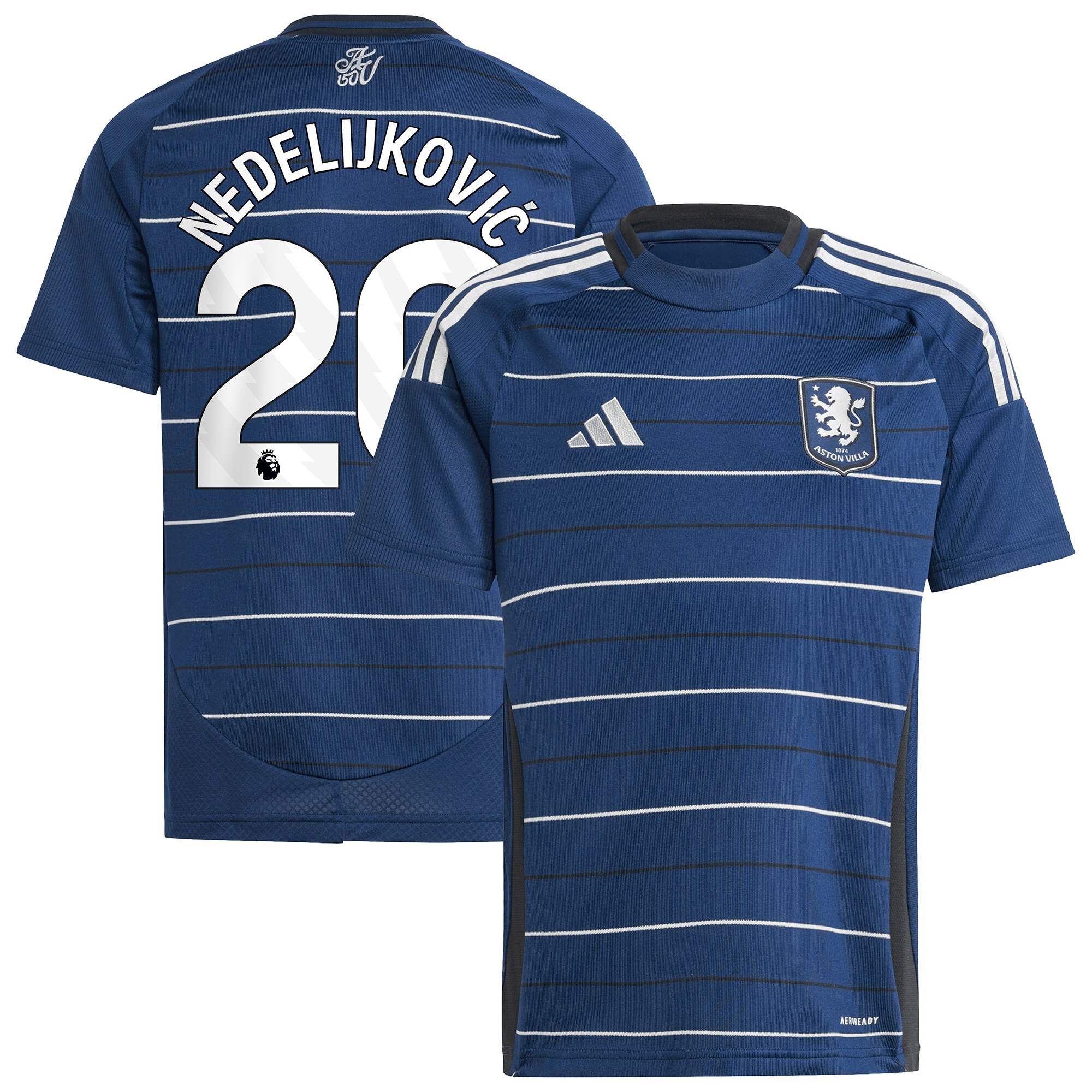aston villa adidas third shirt 2024-25 – kids with nedeljković 20 printing Collection - Aston Villa Official Store