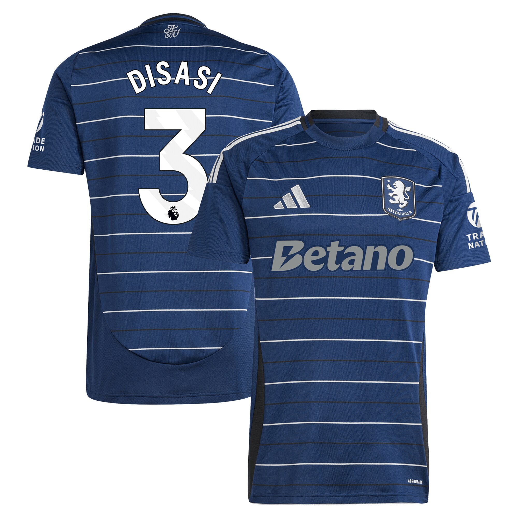 aston villa adidas third shirt 2024-25 with disasi 3 printing Collection - Aston Villa Official Store