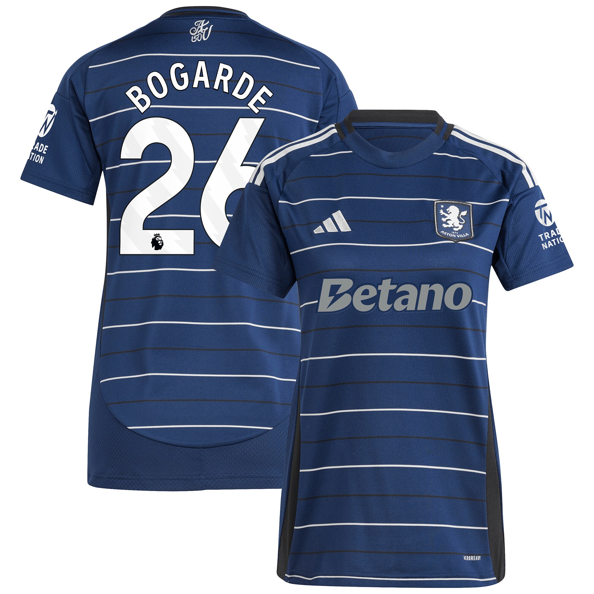aston villa adidas third shirt 2024-25 – womens with bogarde 26 printing Collection - Aston Villa Official Store