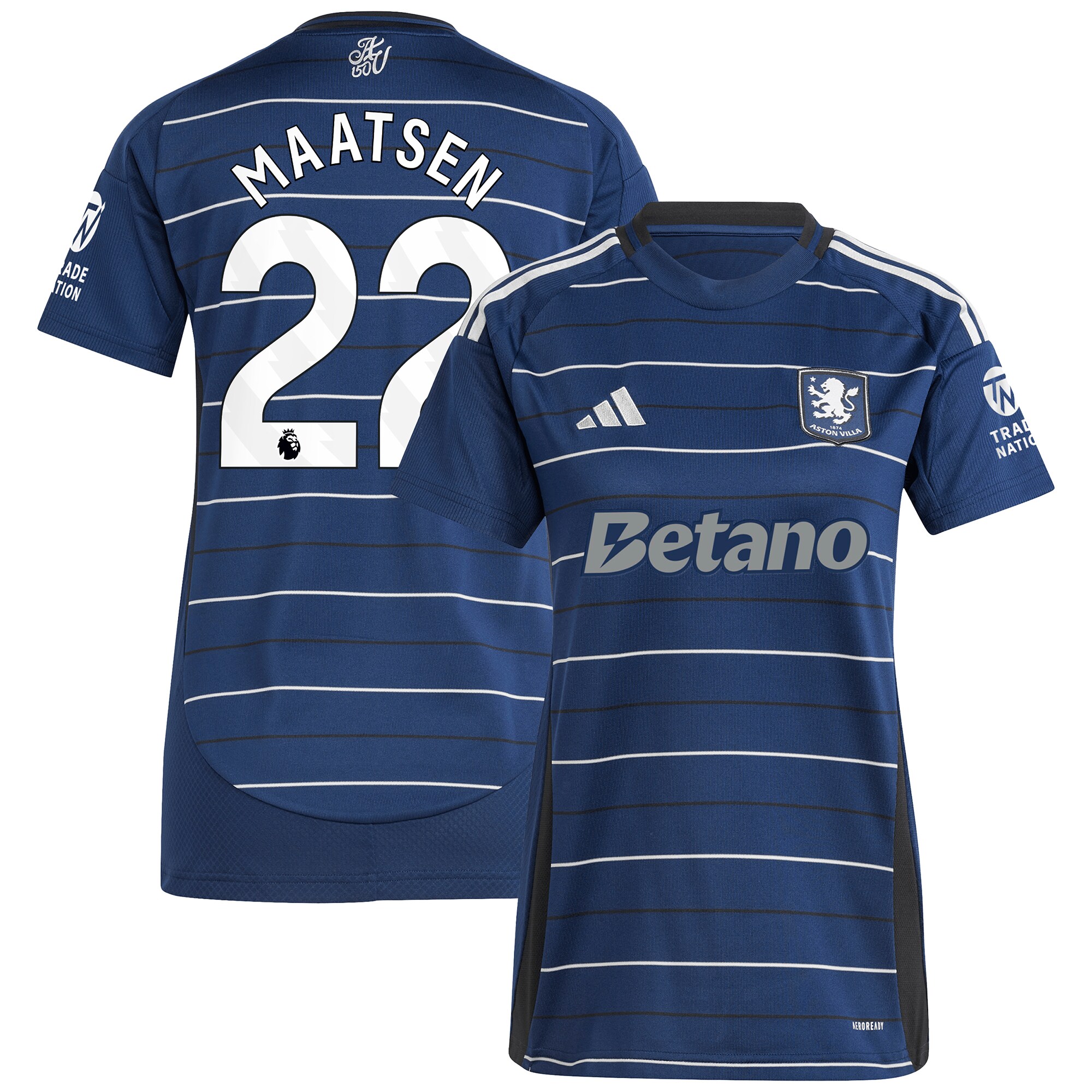 aston villa adidas third shirt 2024-25 – womens with maatsen 22 printing Collection - Aston Villa Official Store