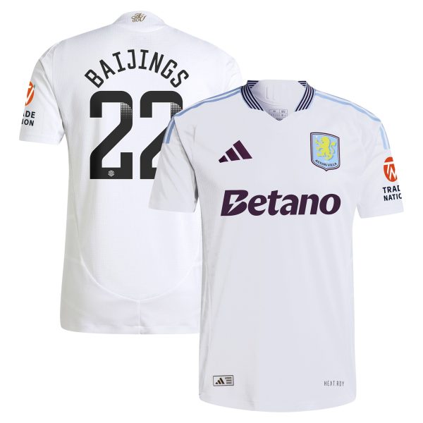 aston villa adidas wsl away authentic shirt 2024-25 with baijings 22 printing Collection - Aston Villa Official Store