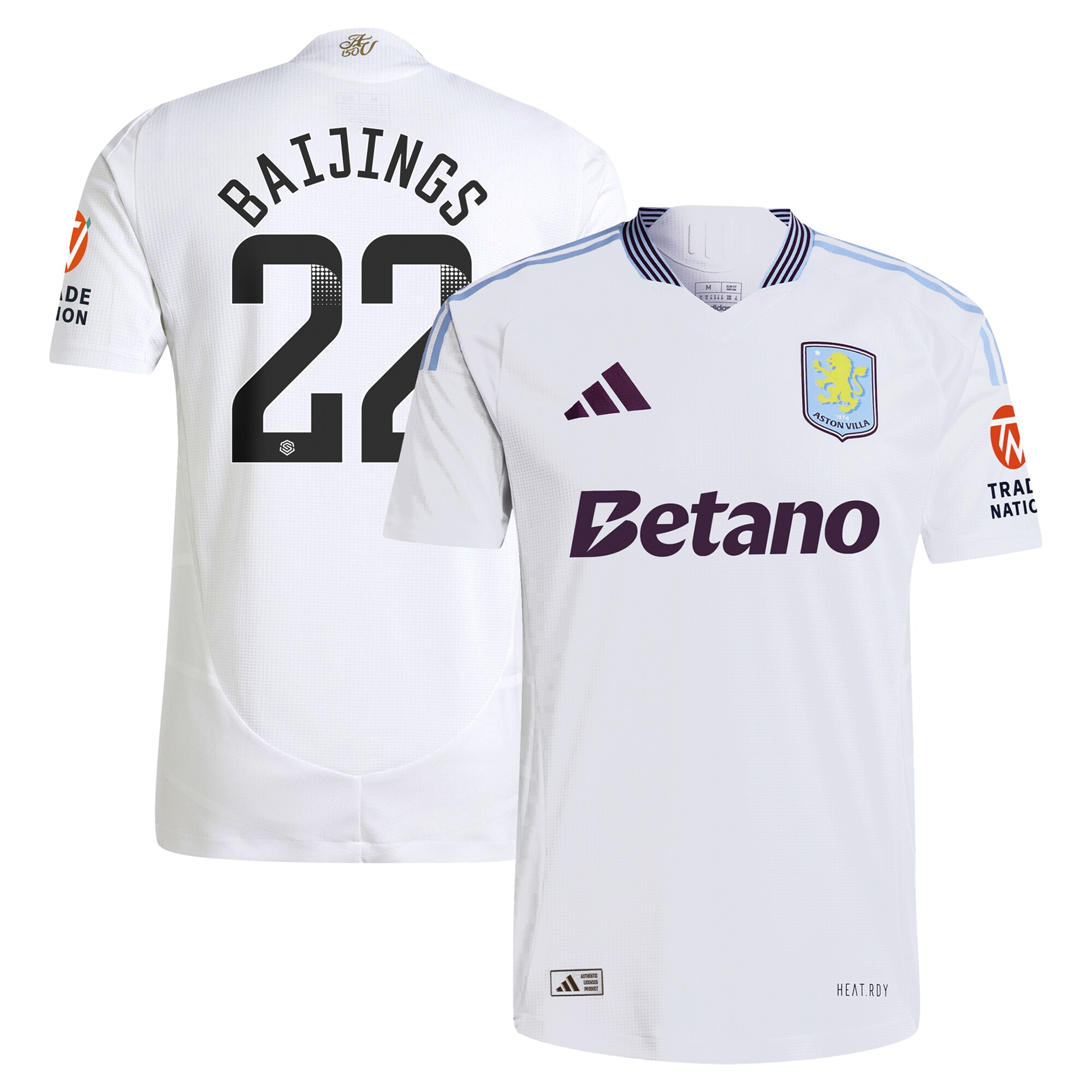 aston villa adidas wsl away authentic shirt 2024-25 with baijings 22 printing Collection - Aston Villa Official Store