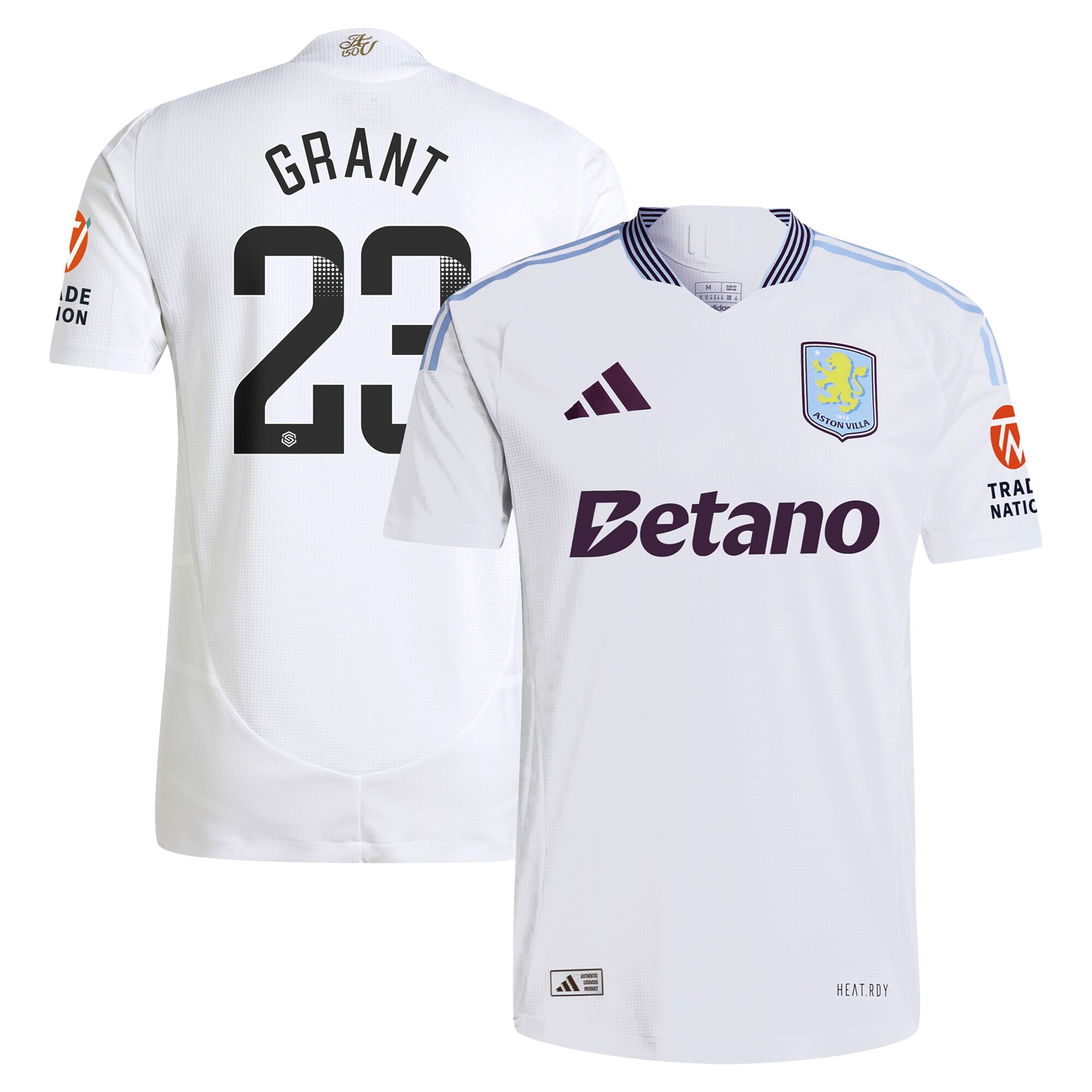 aston villa adidas wsl away authentic shirt 2024-25 with grant 23 printing Collection - Aston Villa Official Store