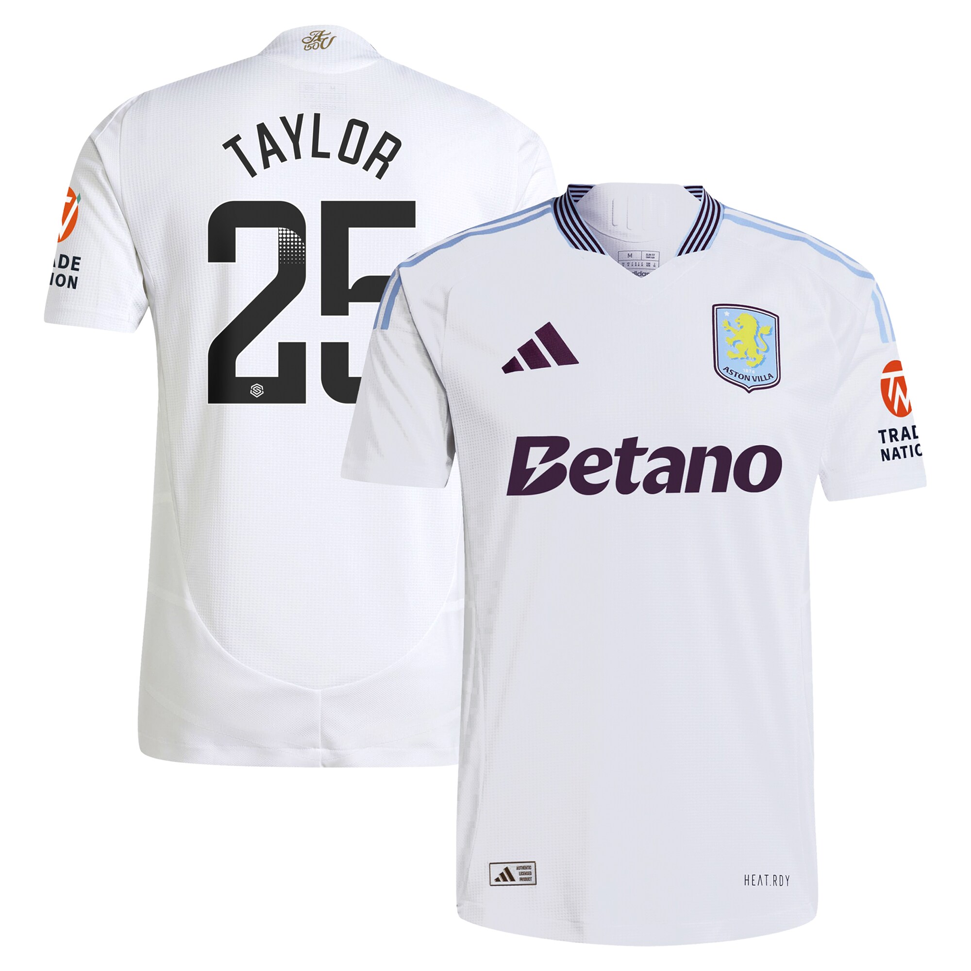 aston villa adidas wsl away authentic shirt 2024-25 with taylor 25 printing Collection - Aston Villa Official Store