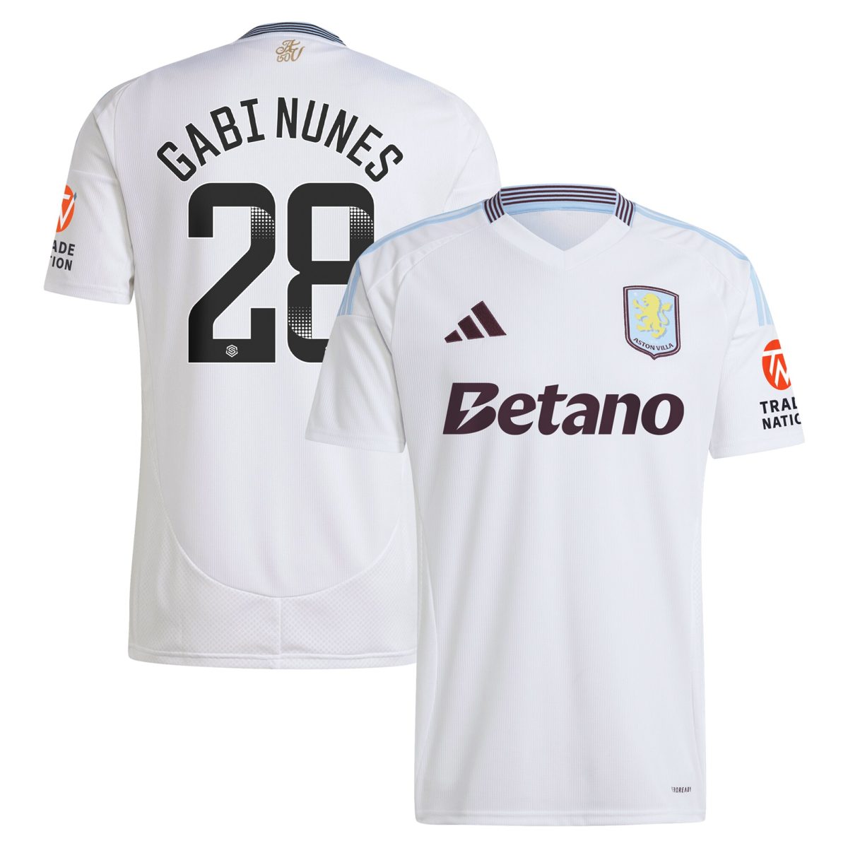 aston villa adidas wsl away shirt 2024-25 with gabi nunes 28 printing Collection - Aston Villa Official Store