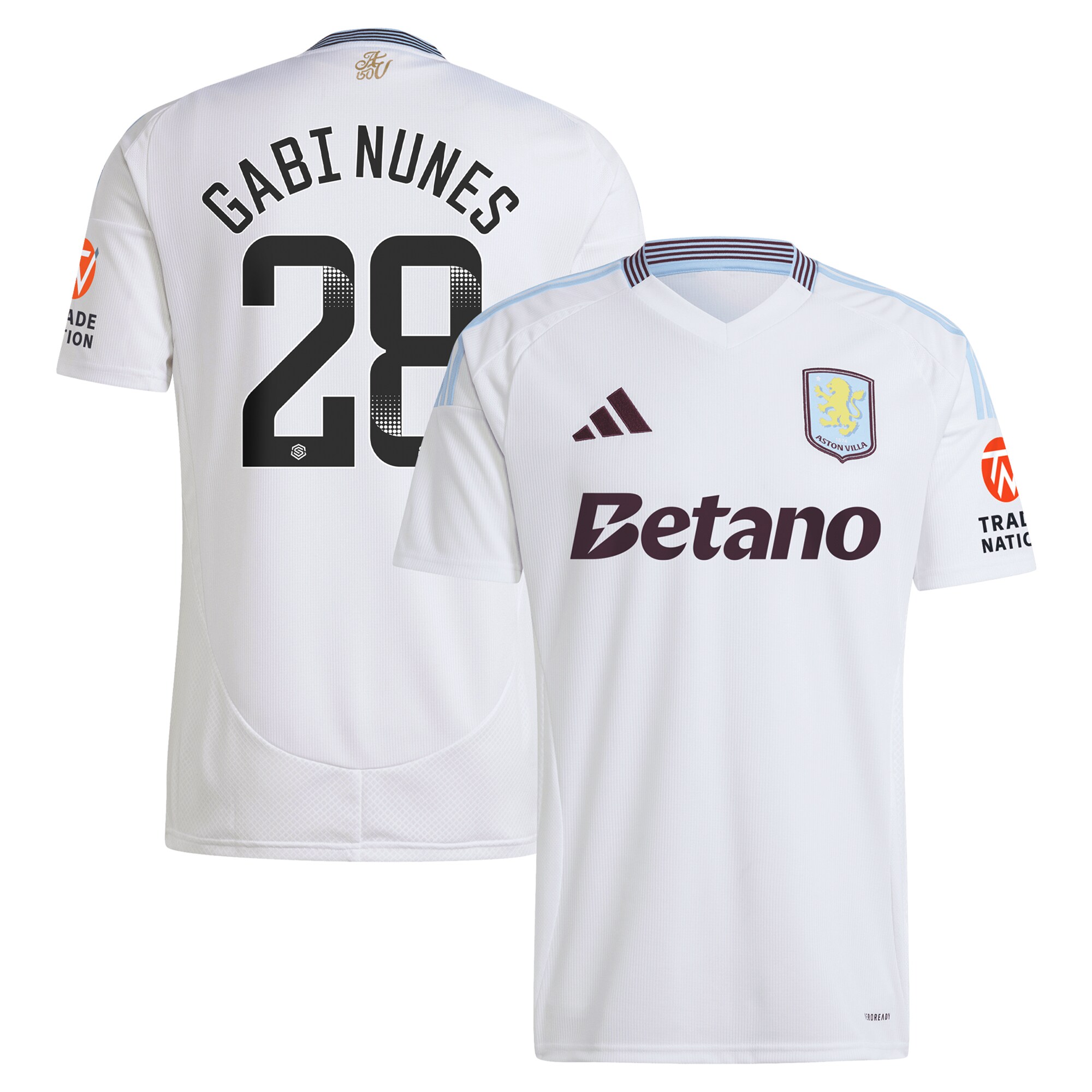 aston villa adidas wsl away shirt 2024-25 with gabi nunes 28 printing Collection - Aston Villa Official Store