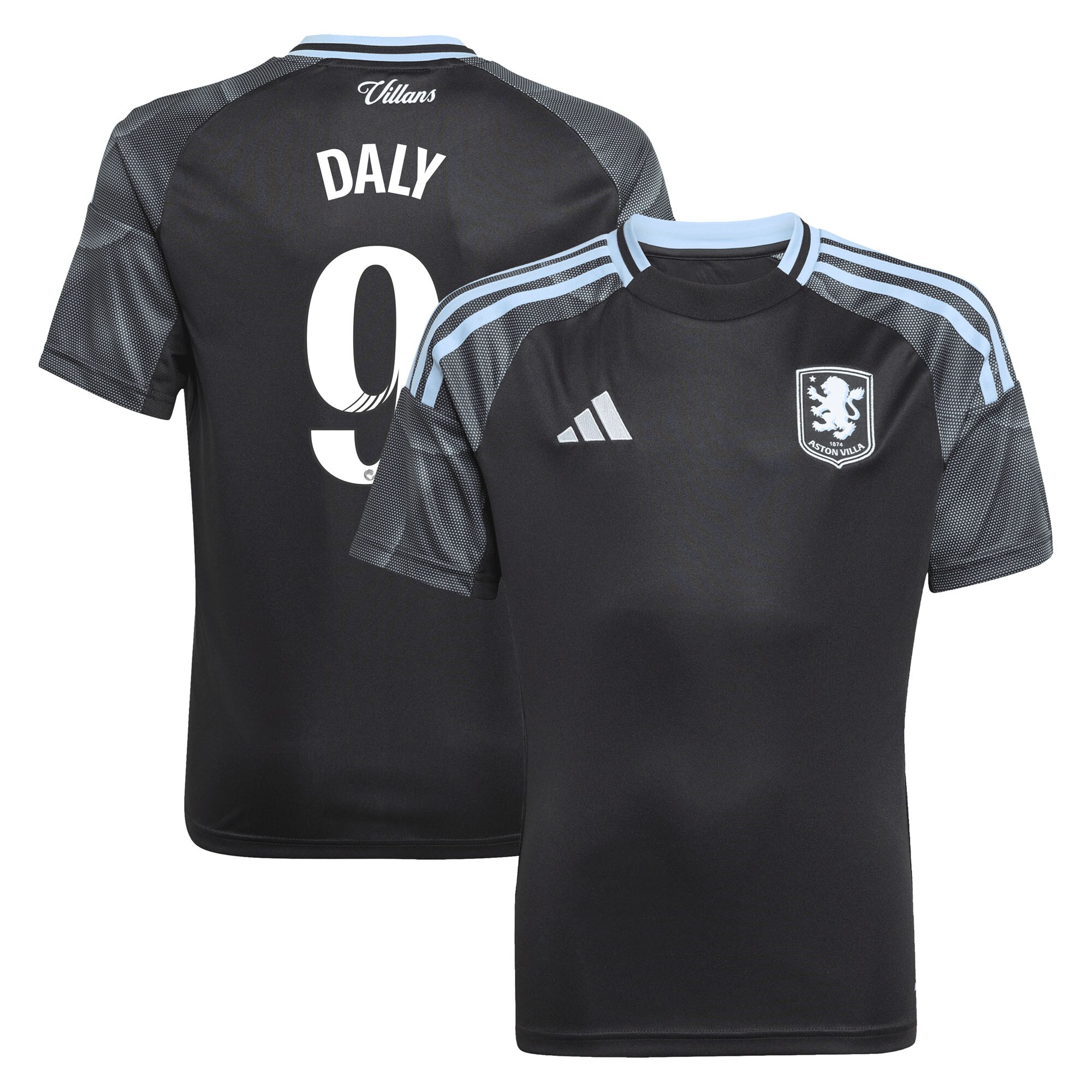 aston villa adidas wsl away shirt 2025-26 – kids with daly 9 printing Collection – Aston Villa Official Store Collection - Aston Villa Official Store